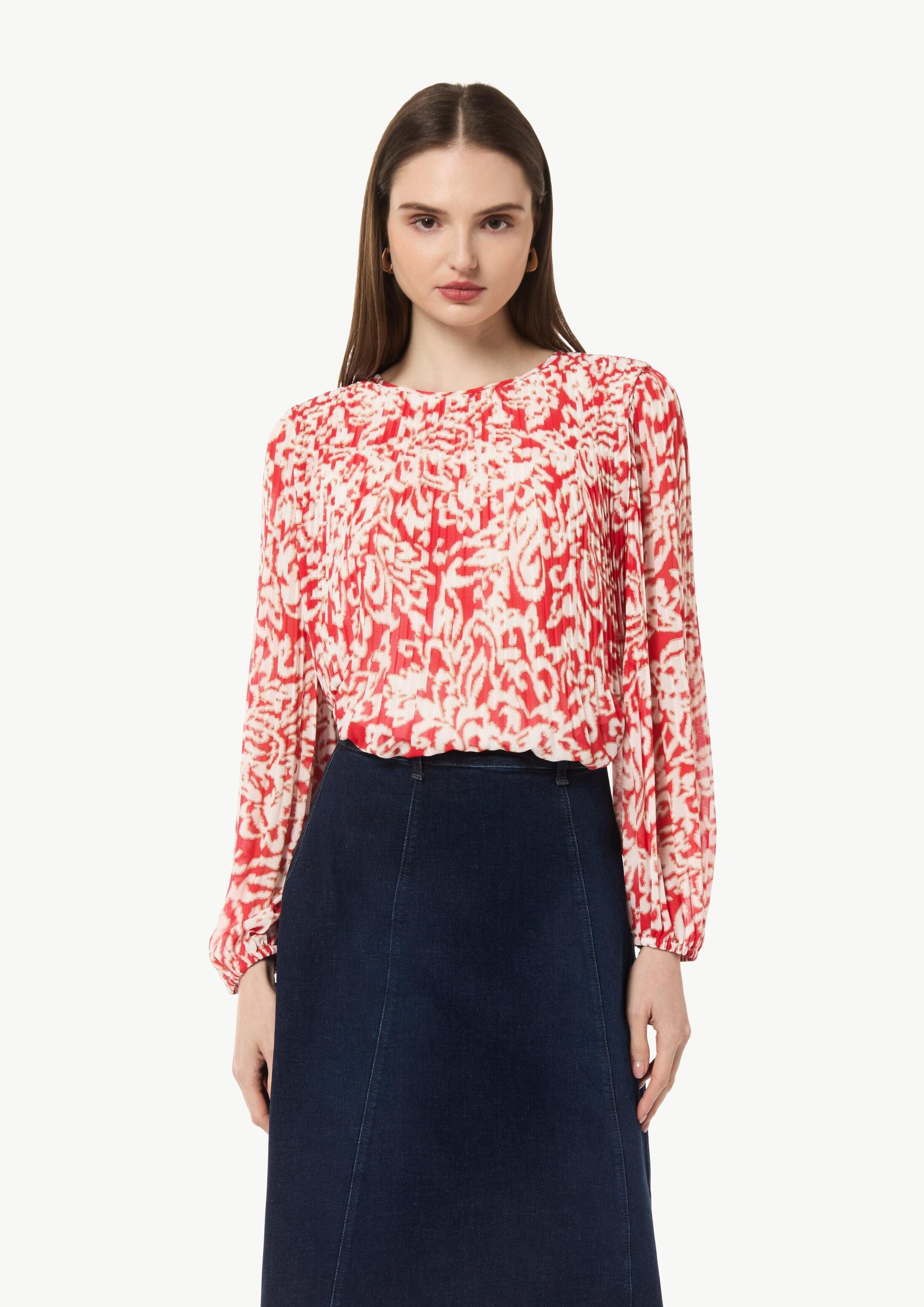 comma Langarmbluse Bluse Bluse aus Chiffon