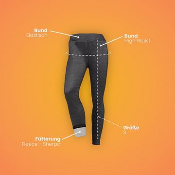 Bestlivings Thermoleggings High Waist Thermo-Hose Damen Thermo Leggins, gefütterte Hose Innenfleece - warme Winter Hose