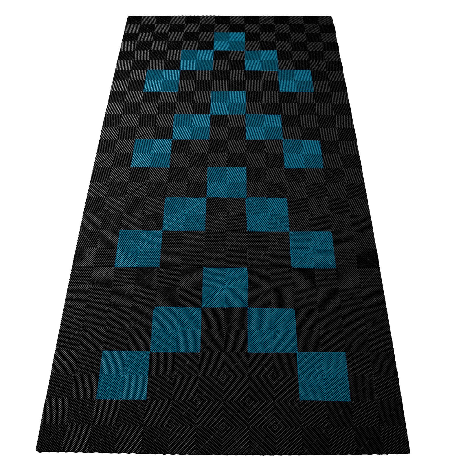 Klickfliesen Performance Bodenfliesen Garagenboden 2,8mx5,6m Schwarz Hellblau 1