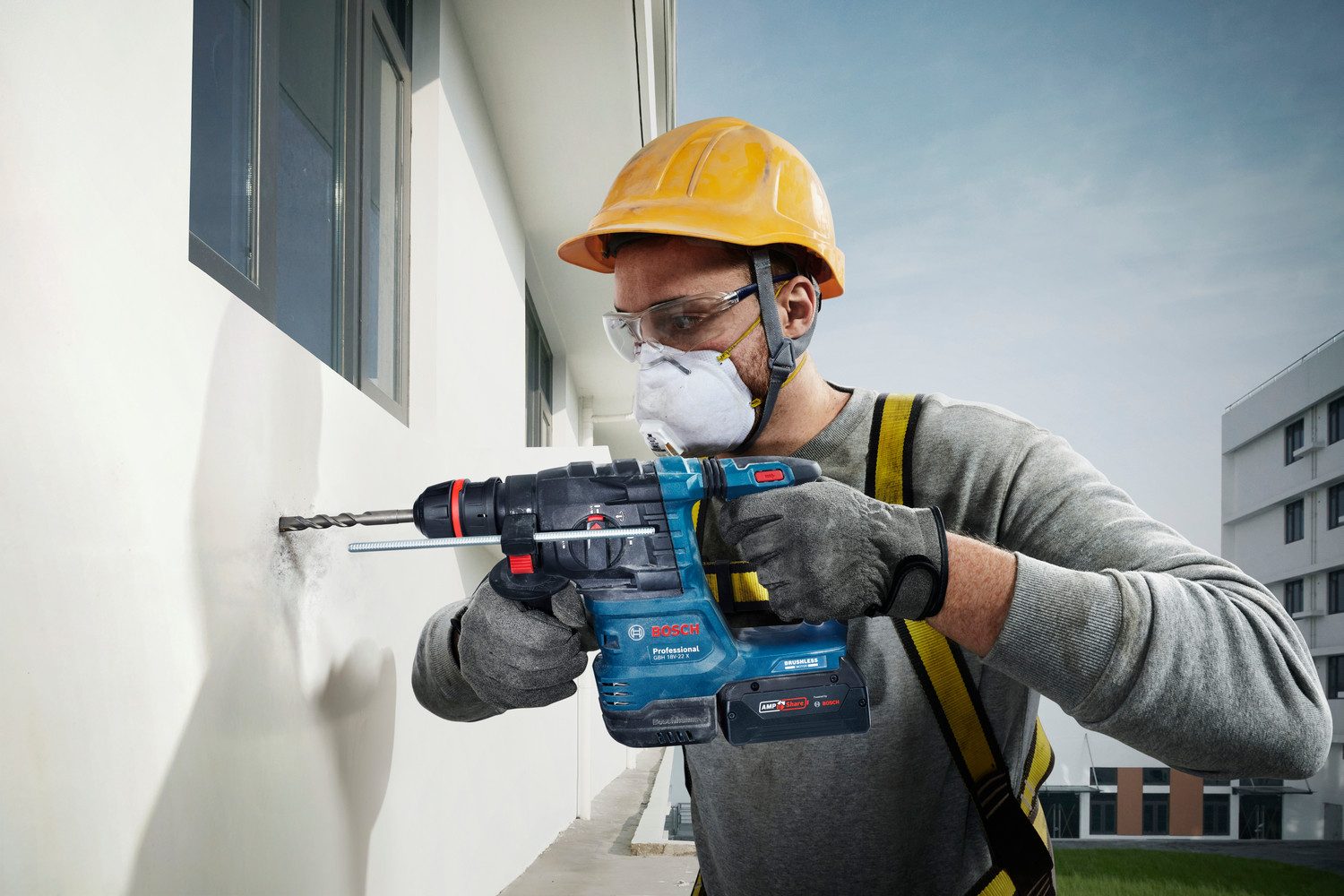 Bosch Professional Akku-Bohrhammer GBH 18V-22 X, max. 1050 U/min, mit ONECHUCK, ohne Akku und Ladegerät