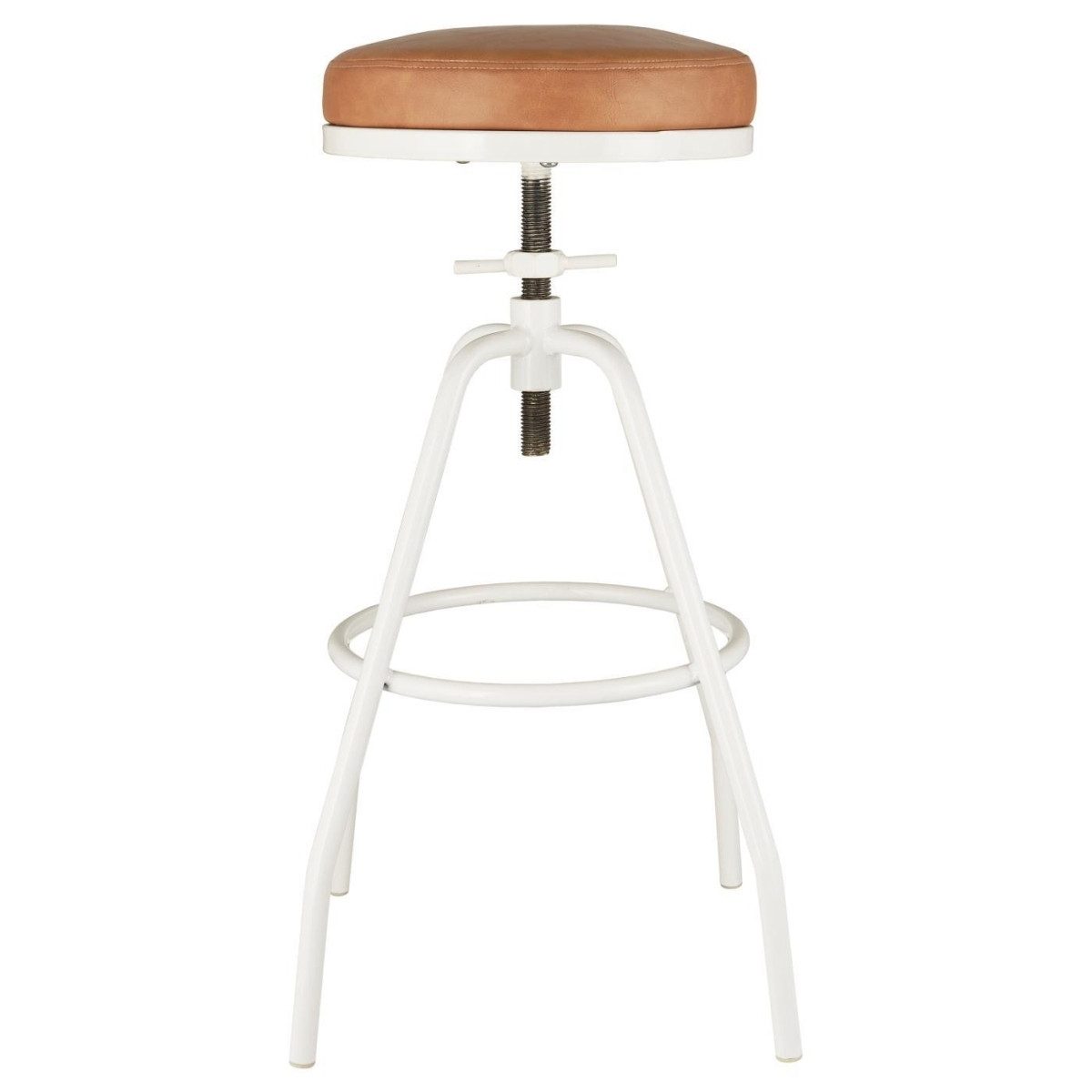 Ib Laursen Barhocker Hocker höhenverstellbar Metallgestell Kunstleder-Sitz bis 77 cm, Kunstleder-Sitzfläche