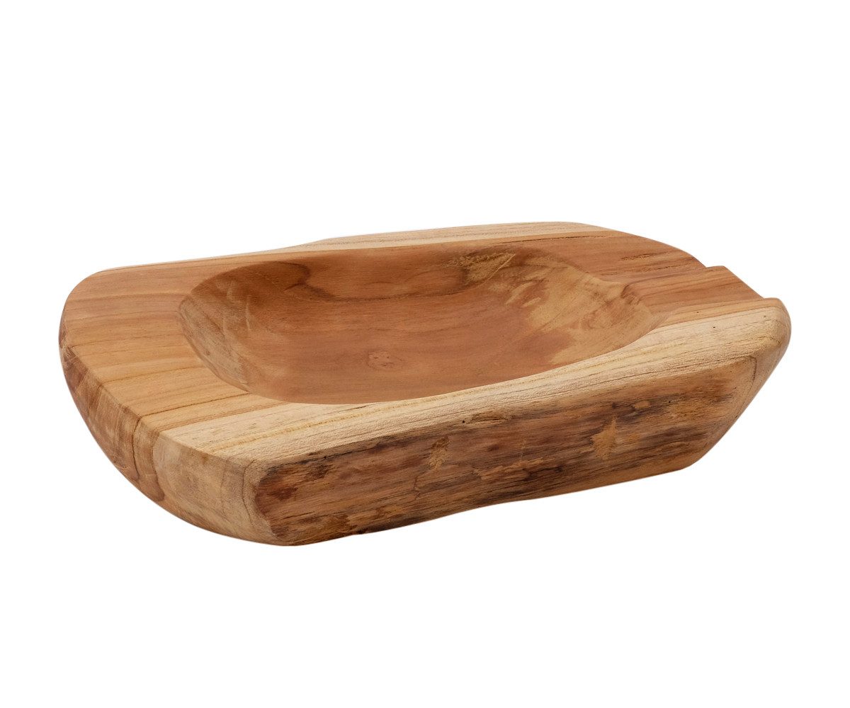 Brillibrum Dekoschale Teakholz außergewöhnliche Dekoschale Teak Schale Holzschale