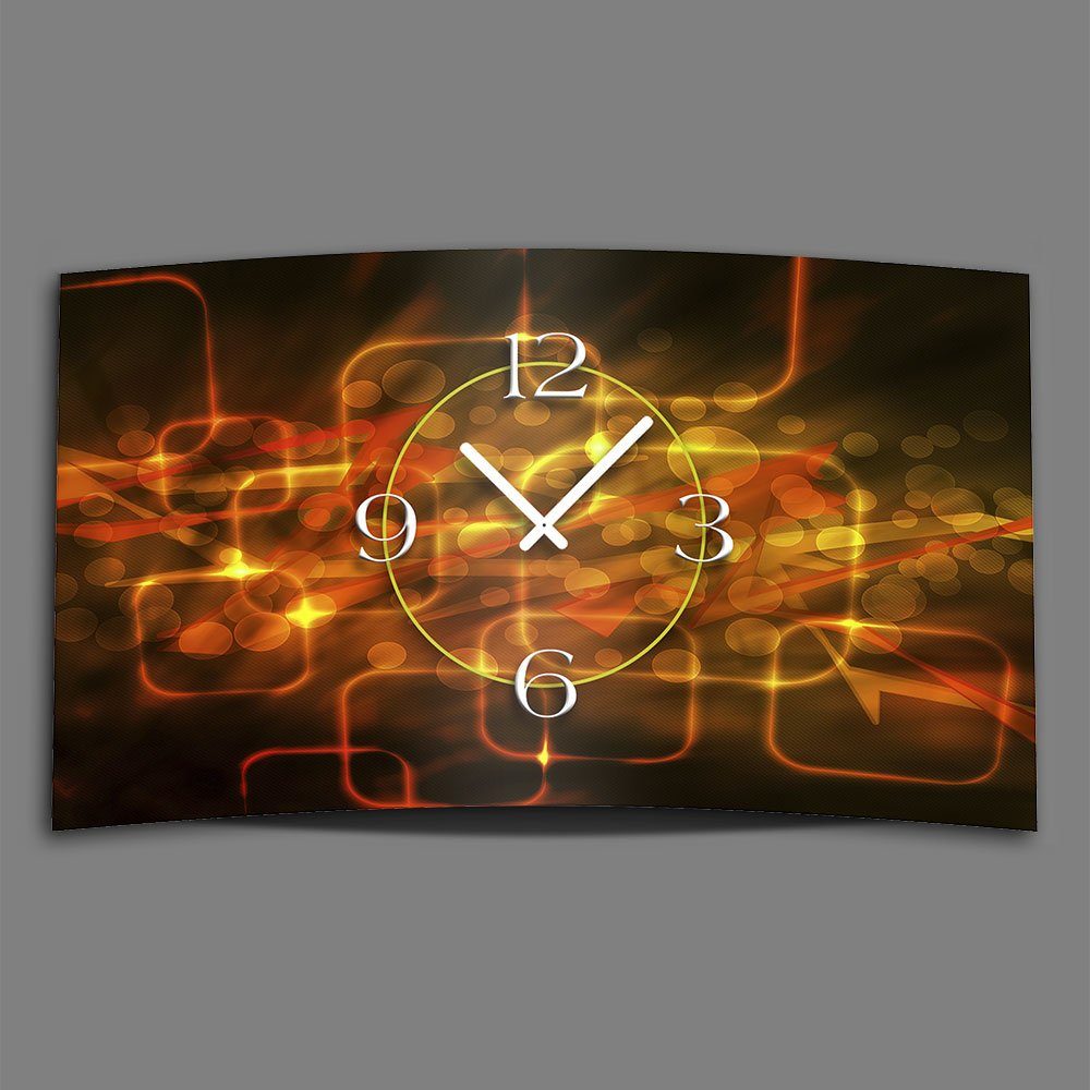 dixtime Wanduhr Digital Designer Art abstrakt lights Designer Wanduhr abstrakt moderne (Einzigartige 3D-Optik aus 4mm Alu-Dibond)