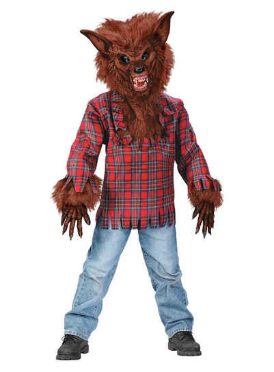 Fun World Kostüm Werwolf braun, Gruselige Verkleidungs-Idee für kleine Halloween-Monster