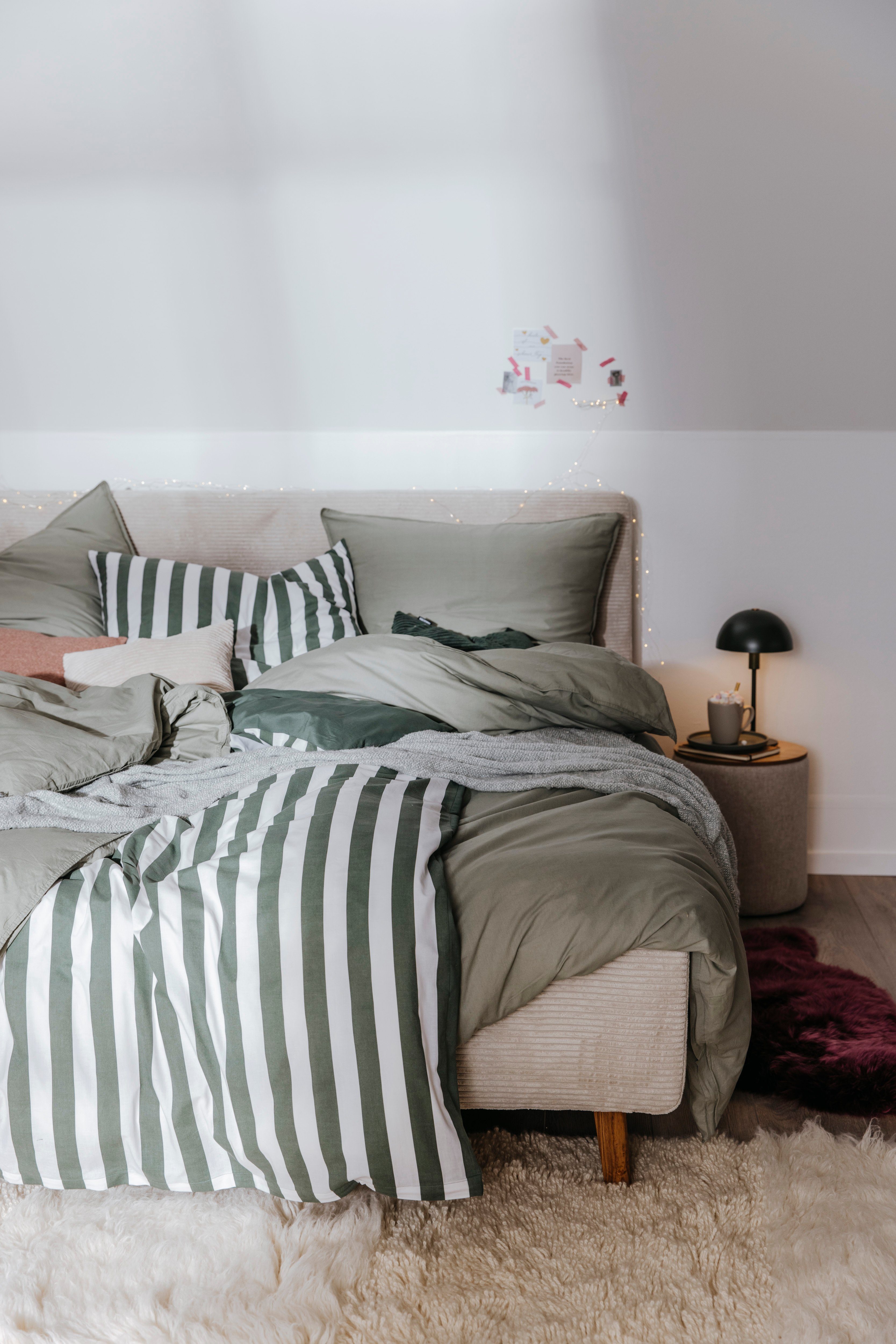 OTTO home Wendebettwäsche Greta in verschiedenen Qualitäten, Biber, 2 teilig, Bettwäsche mit Streifen, ab 135x200 cm, NEU: auch in Fleece Qualität – Bild 2 von 5