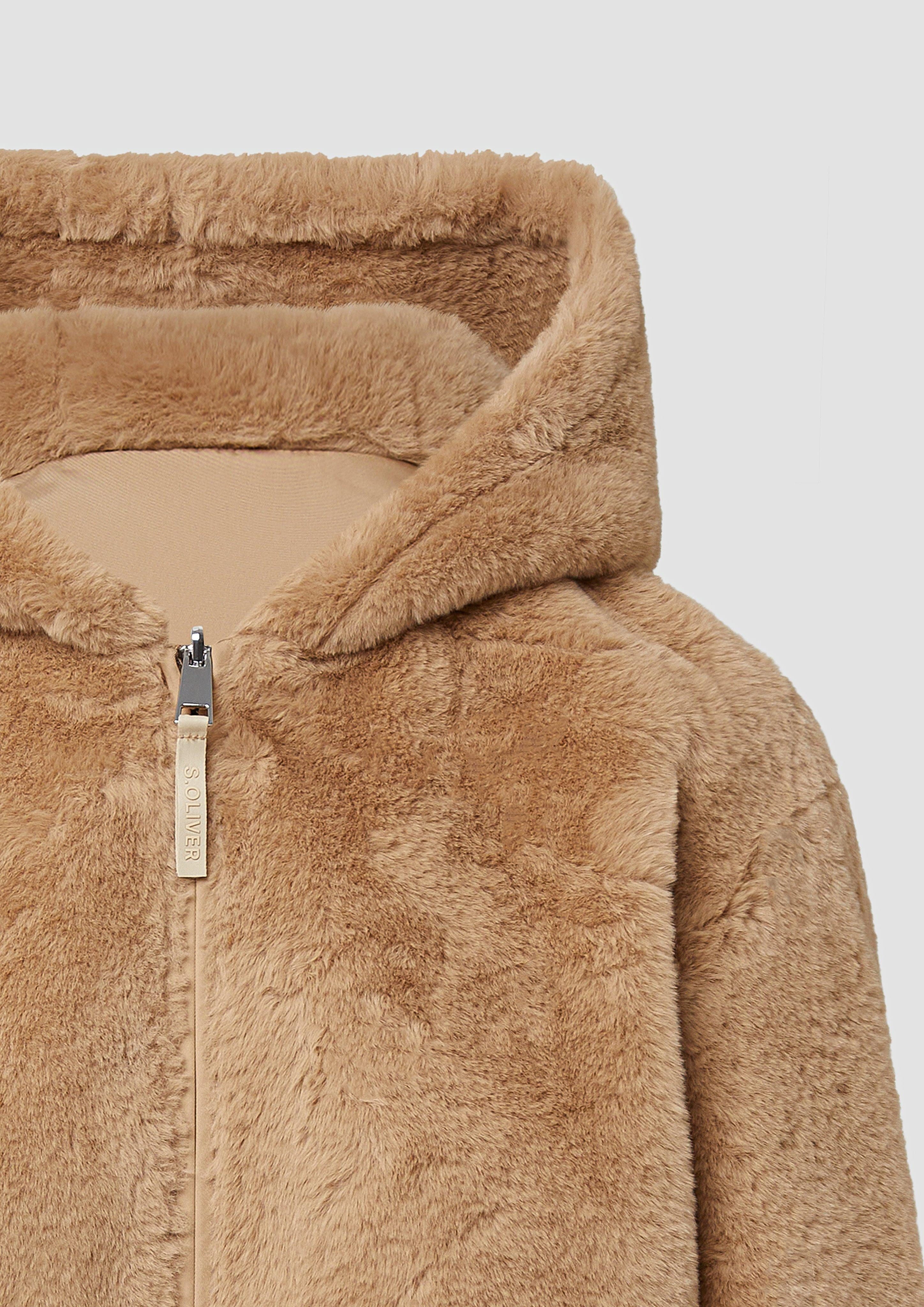 s.Oliver Funktionsjacke Wendbare Kunstfelljacke mit Kapuze günstig online kaufen