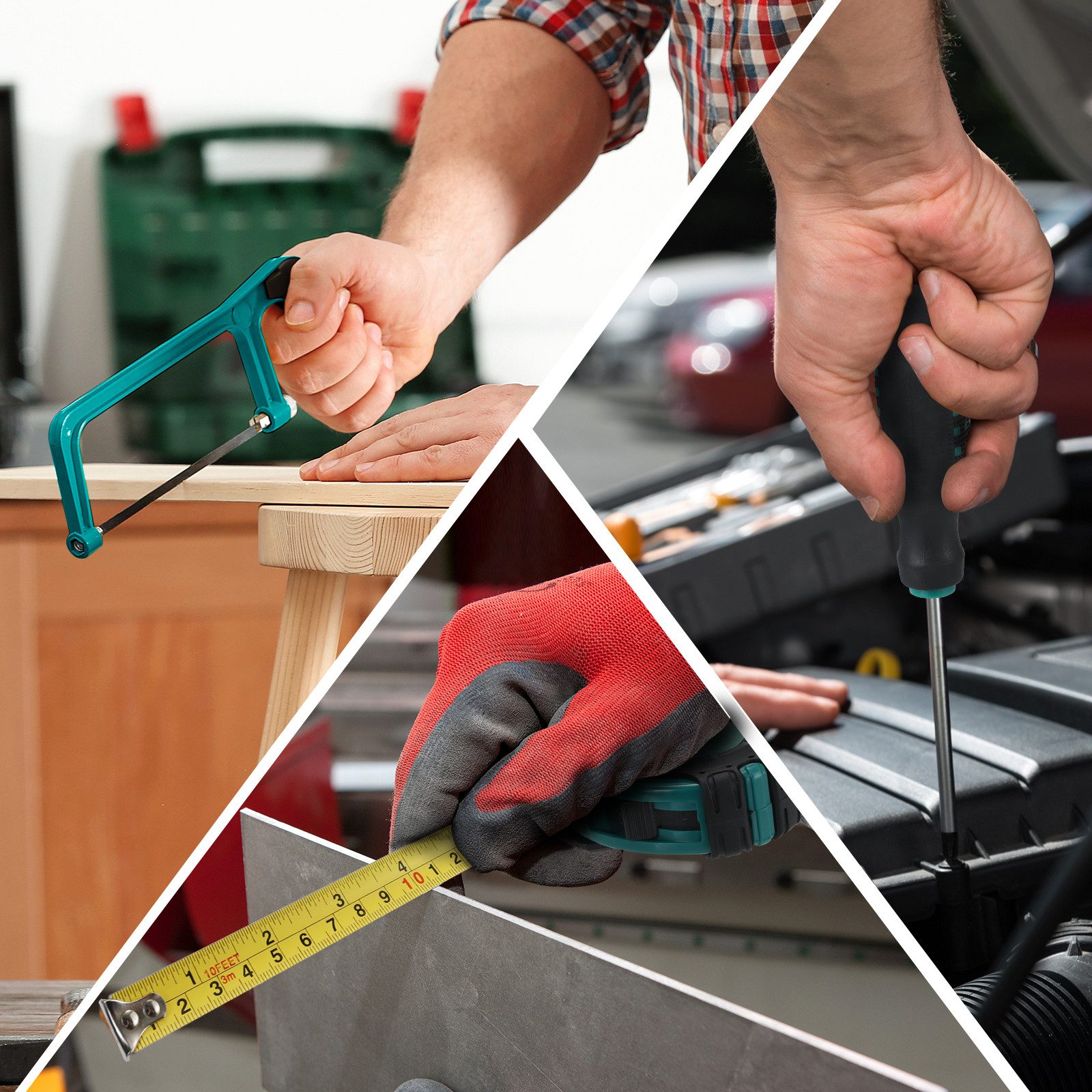 TLGREEN Werkzeugset Haushaltskoffer, (198-teiliger Werkzeugkasten, Handwerkzeug-Set,Ratschen-Steckschlüssel-Werkzeug-Set, 198-tlg., Schraubendreher-Set, Heim-Werkzeugkasten, Auto-Reparatur-Werkzeug), Universeller Kompletter Tragbarer Werkzeugkasten