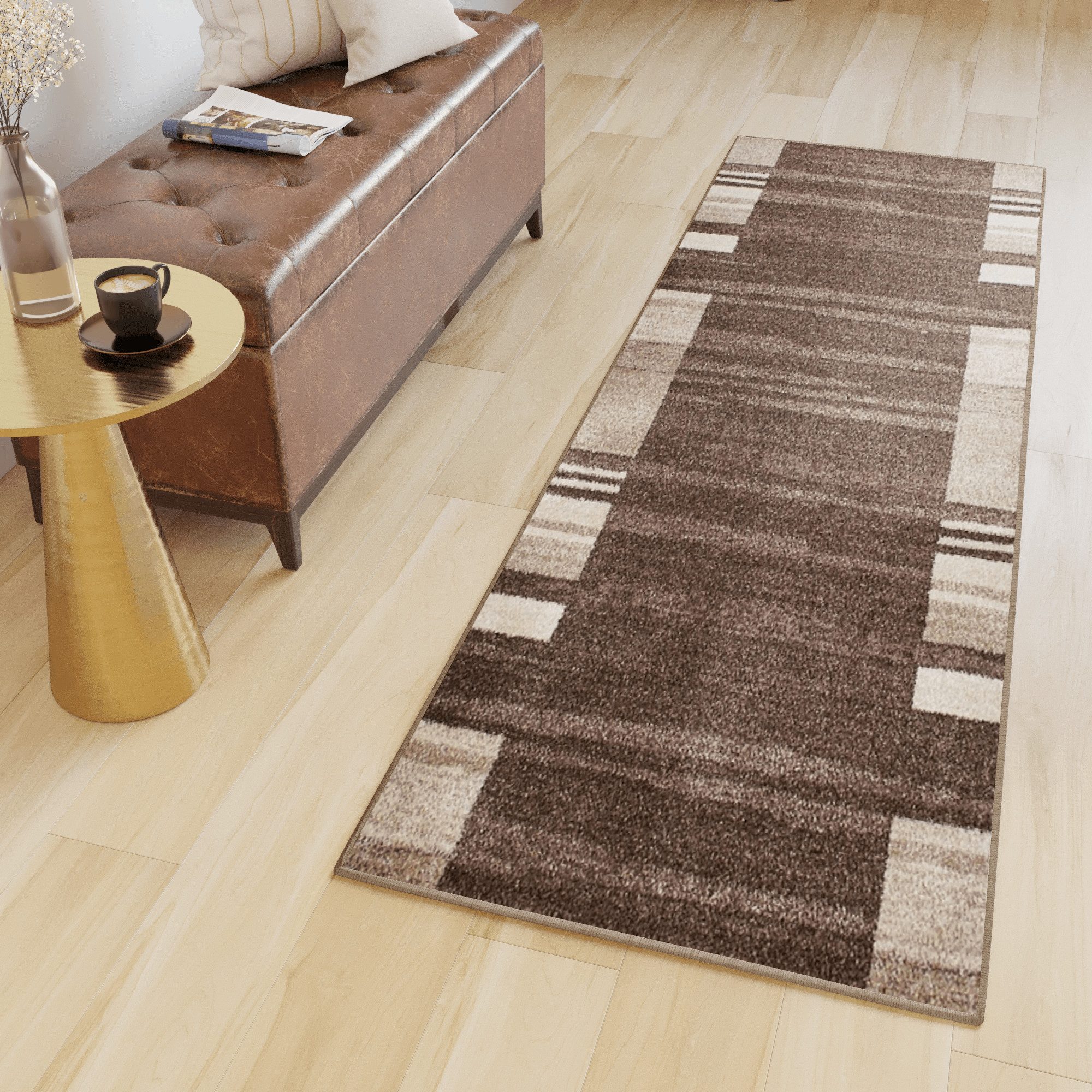 Tapiso Läufer SARI, rechteckig, Höhe: 10 mm, Kurzflor Flurläufer, pflegeleicht, Wohnzimmer Schlafzimmer Flur Küche