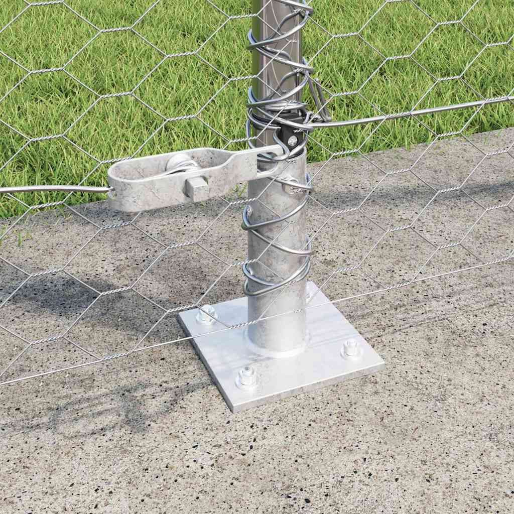 vidaXL Zaunpfosten Silber, (1-St)
