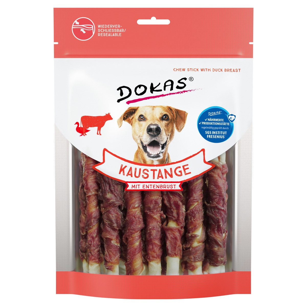 Dokas Kaustange mit Entenbrust 200 g, Snack für: Hund