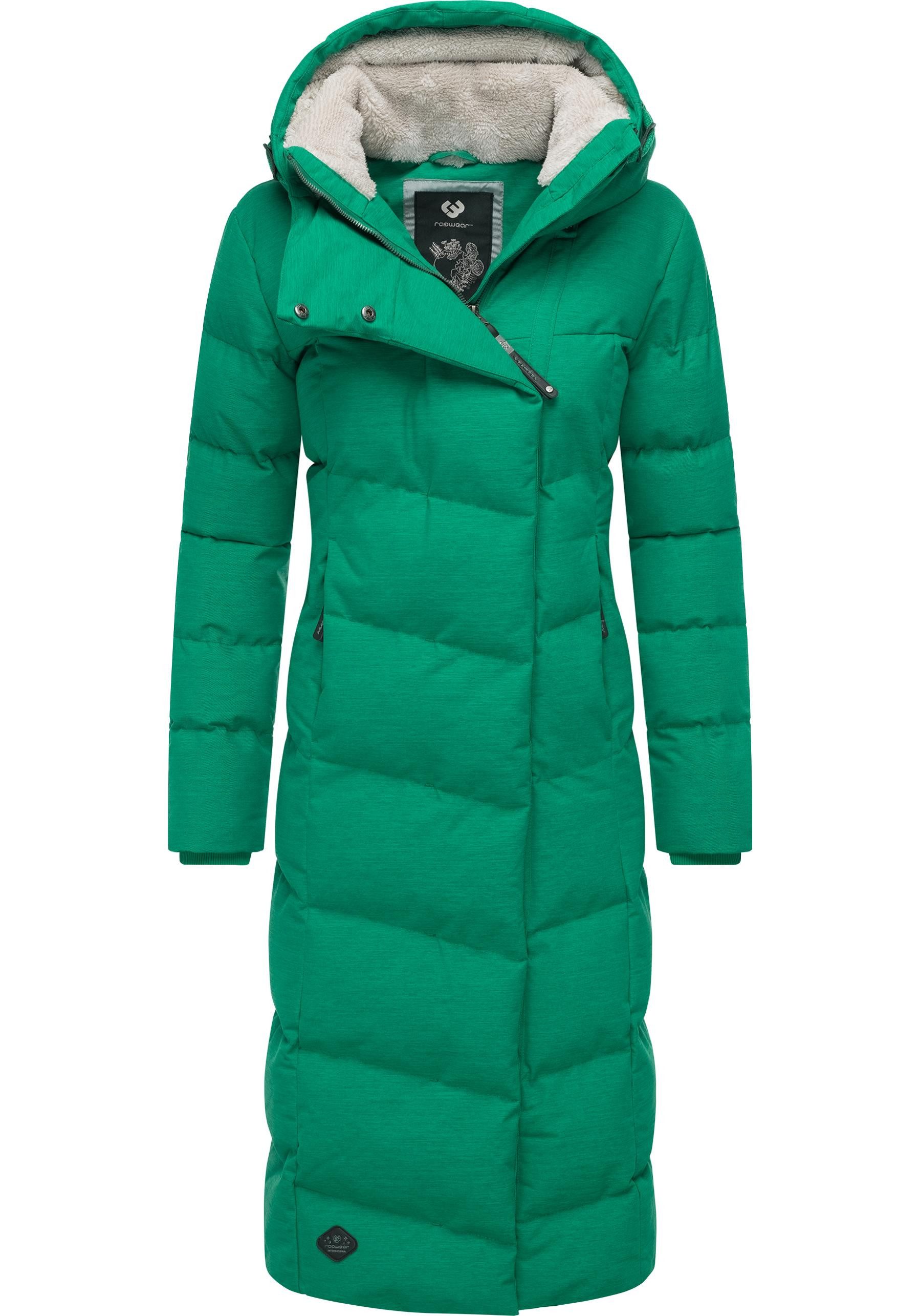 Ragwear Wintermantel Pavla Long extralanger Winterparka mit Teddyfutter und Kapuze