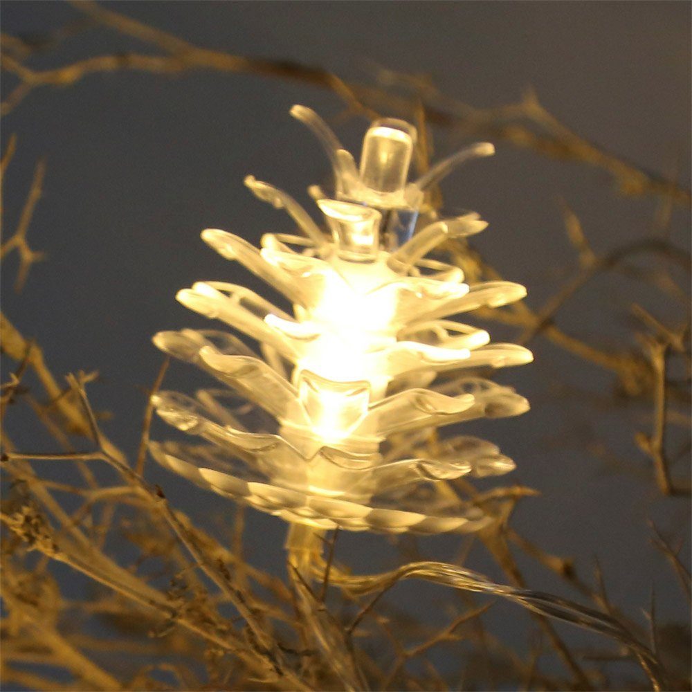 Grafelstein Lichterkette ZAPFEN LED Tannenzapfen transparente Weihnachten batteriebetrieben