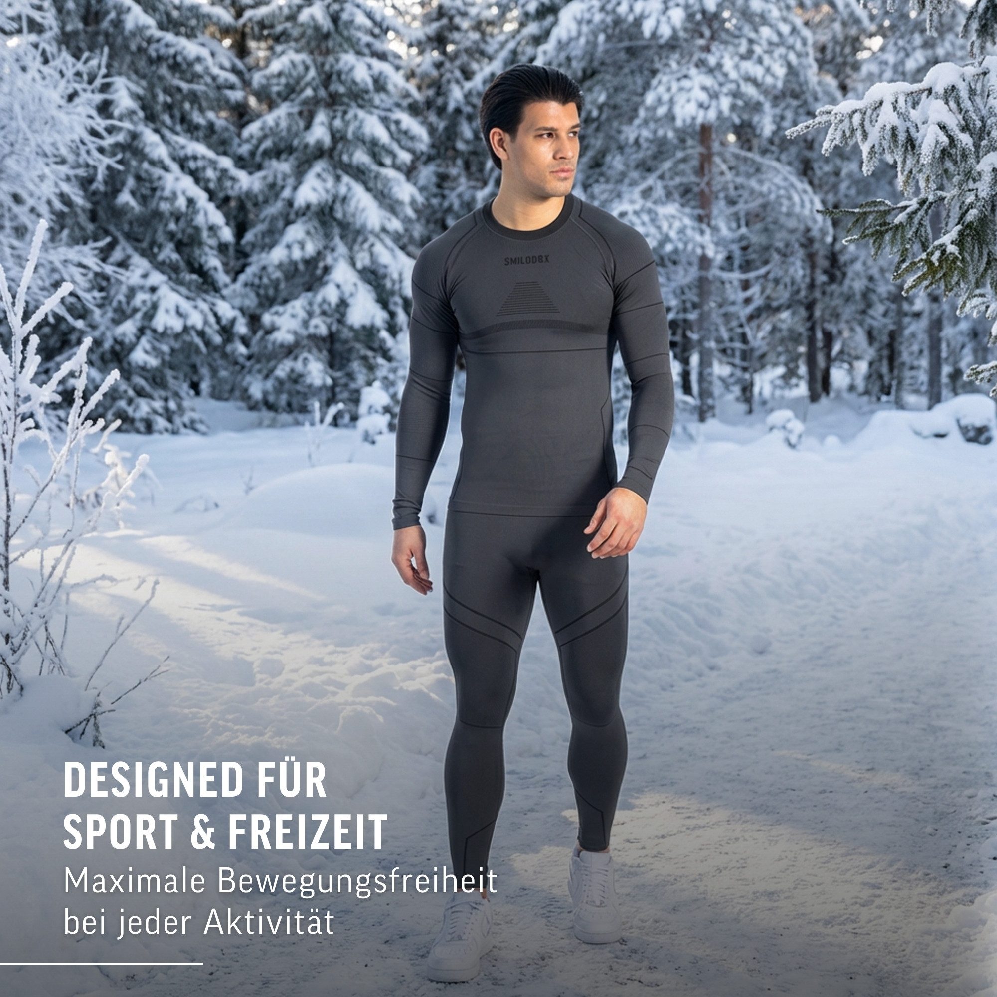 Smilodox Thermounterhemd Thermounterwäsche Set Herren - Funktionsunterwäsche - Thermowäsche Set ideal für Wintersportaktivitäten, atmungsaktiv, Seamless