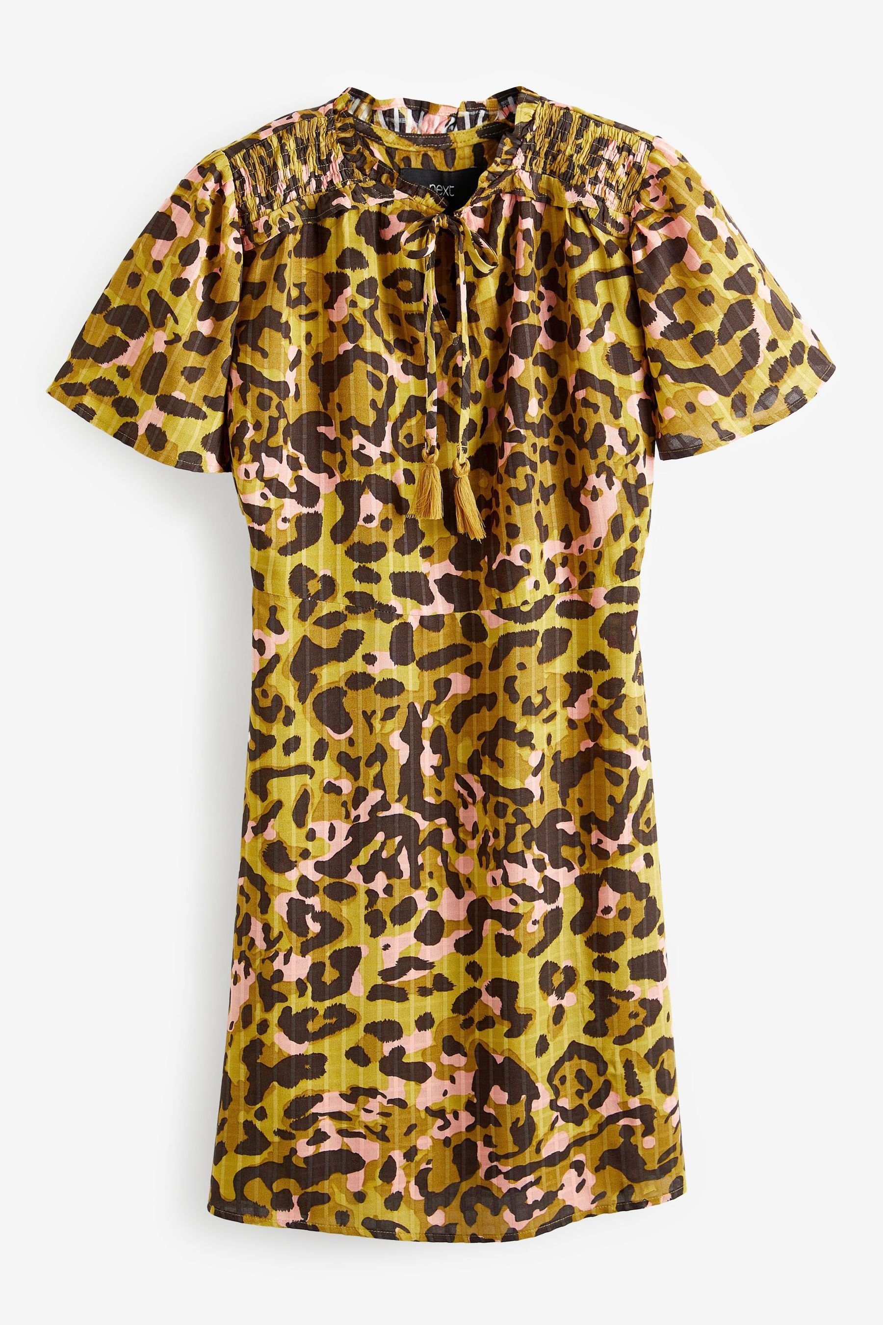 Next Sommerkleid Freizeitkleid mit Fledermausärmeln (1-tlg) Animal Print