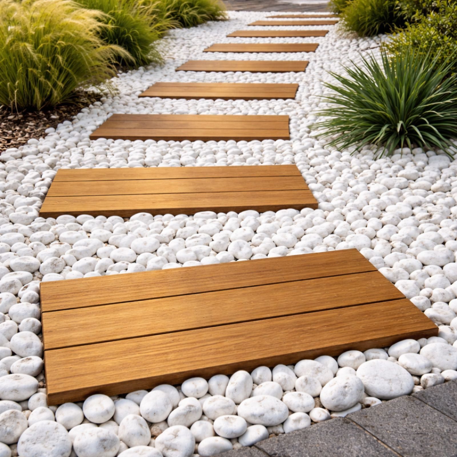 BURI Zierkies Marmorkies 15-25mm Carrara Weiß Gartenkies Zierkies Marmor Gartendeko