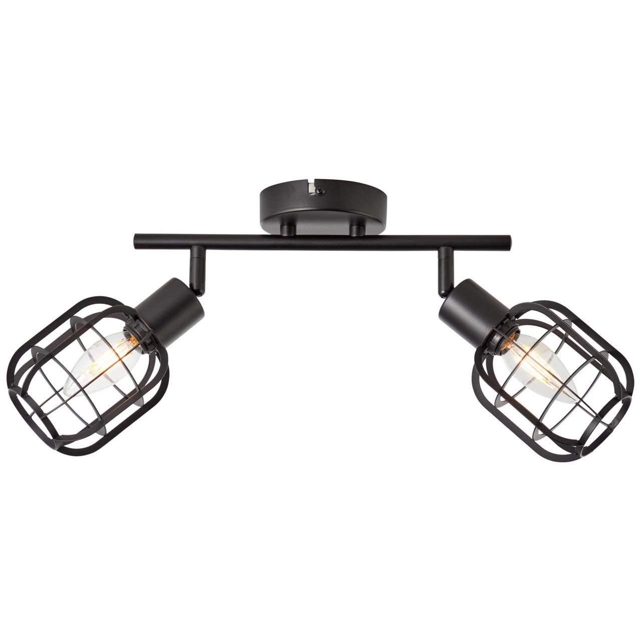 2flg C35, Spacid schwarz, Spacid, 40W,Ker Spotrohr 2x Metall, E14, Deckenleuchte Brilliant Lampe, sand