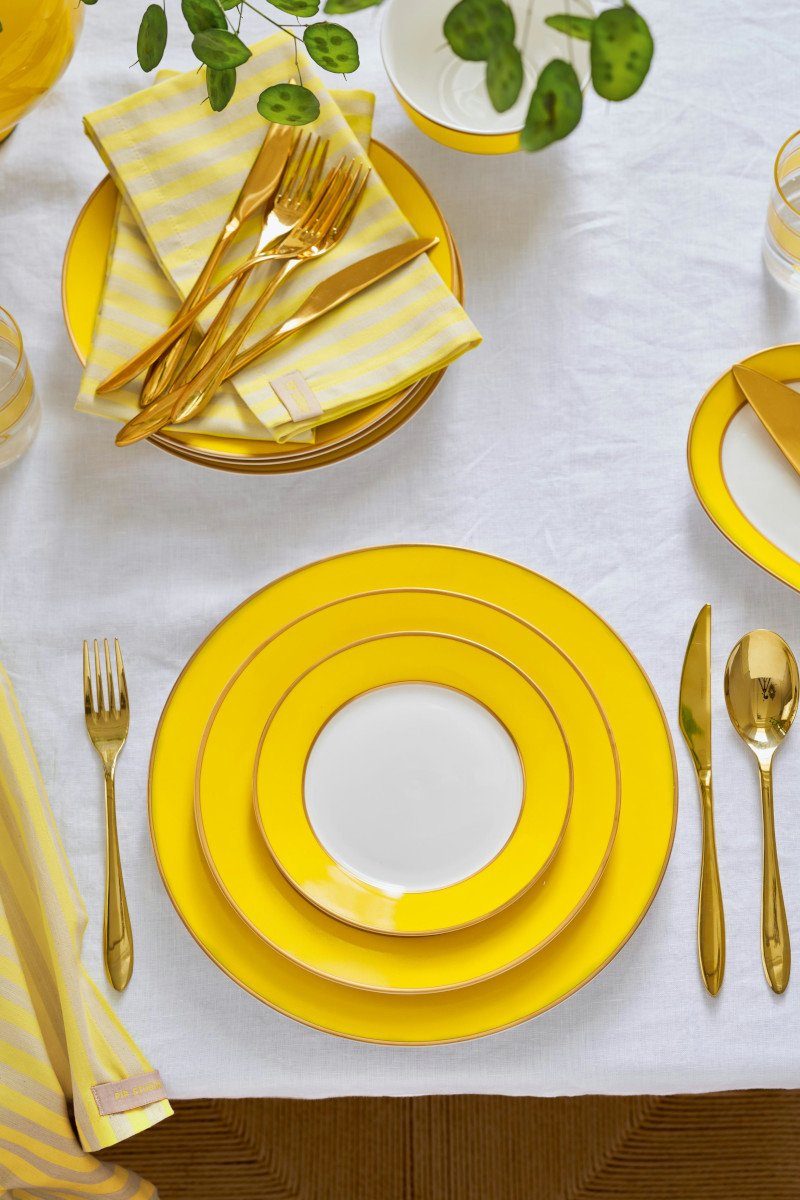 PiP Studio Suppenteller CHIQUE Suppenteller gold-gelb 23,5cm, Deep Plate Pip Chique Gold-Yellow 23.5cm
