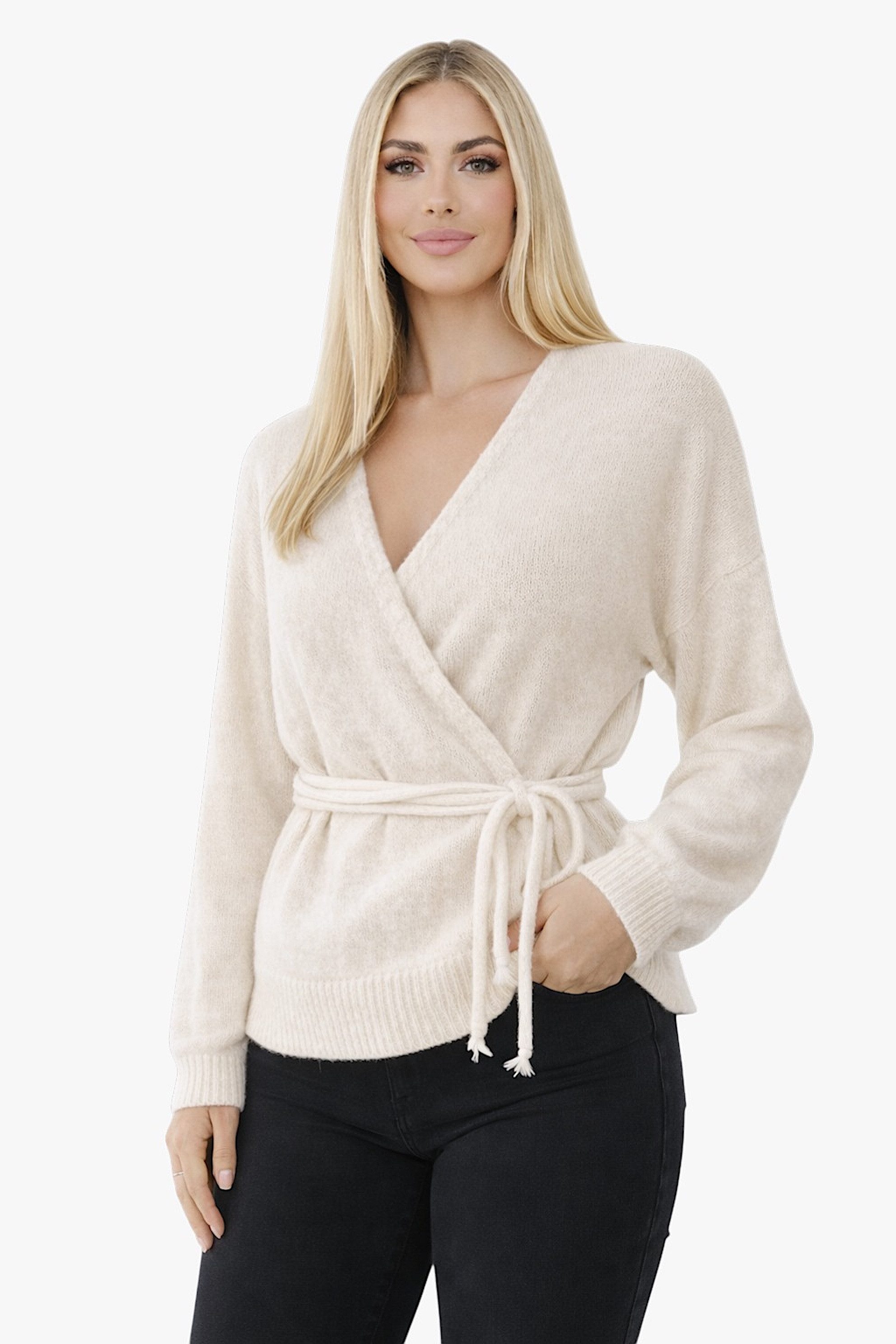 Worldclassca Cardigan Worldclassca Damen Wickelcardigan Cardigan Wickelstrickjacke Pullover Neue Kollektion - Stilvolle und gemütliche Strickmode für Damen