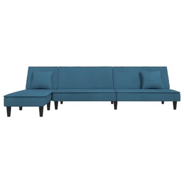 vidaXL Sofa Schlafsofa in L-Form Blau 255x140x70 cm Samt