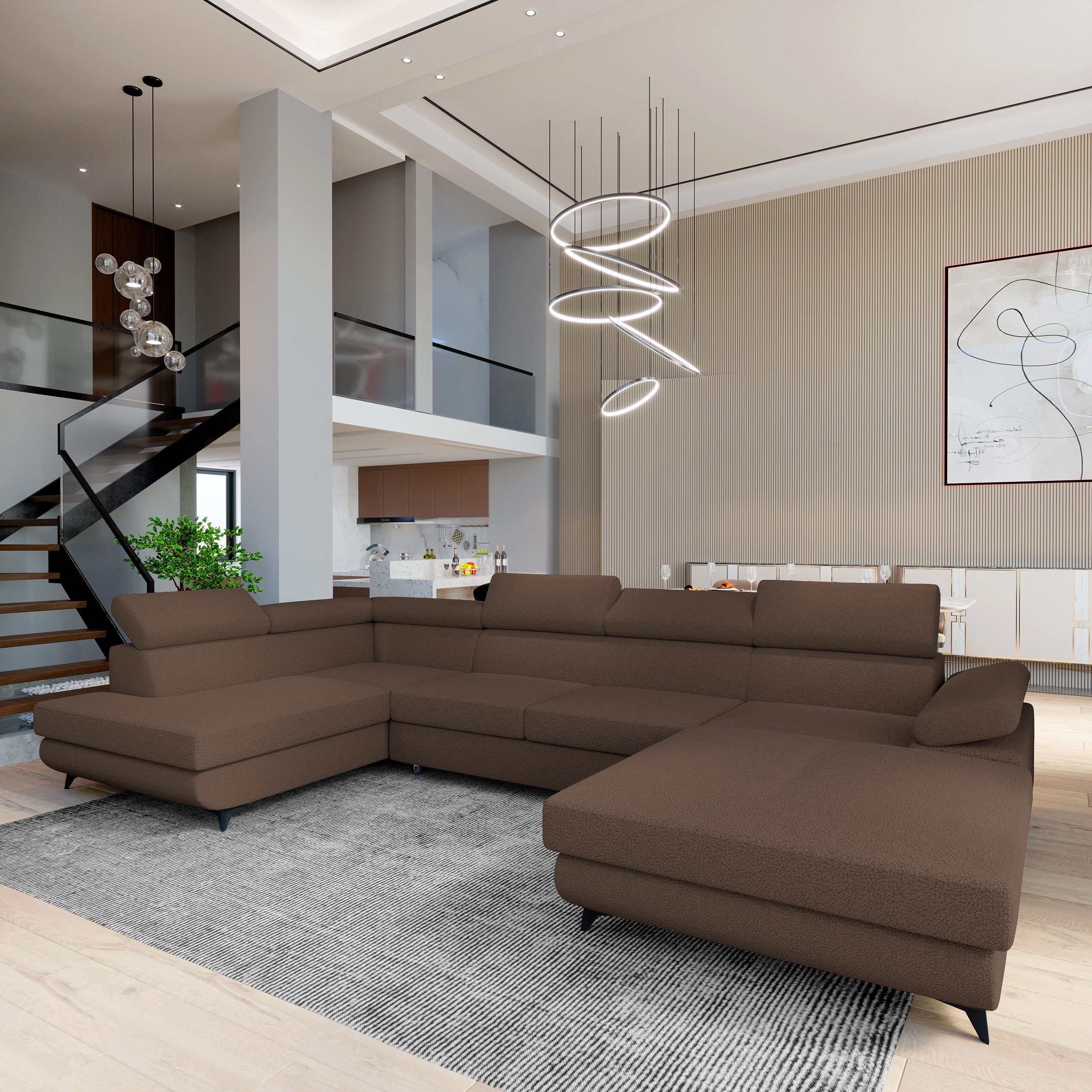 Masseno Ecksofa RUBANO mit Schlaffunktion U-Form, günstig online kaufen