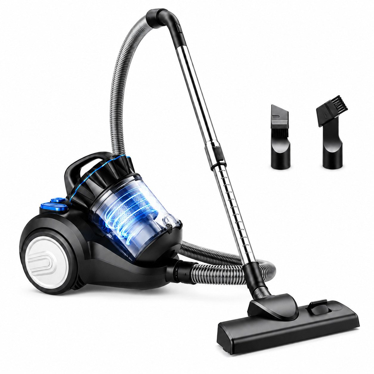Fyrove Bodenstaubsauger staubsauger beutellos, Hygiene-Filter, hohe Saugkraft, 900 W, kompakt für Hartboden/Teppich, Turbodüse, Polsterdüse, 6m langes Kabel