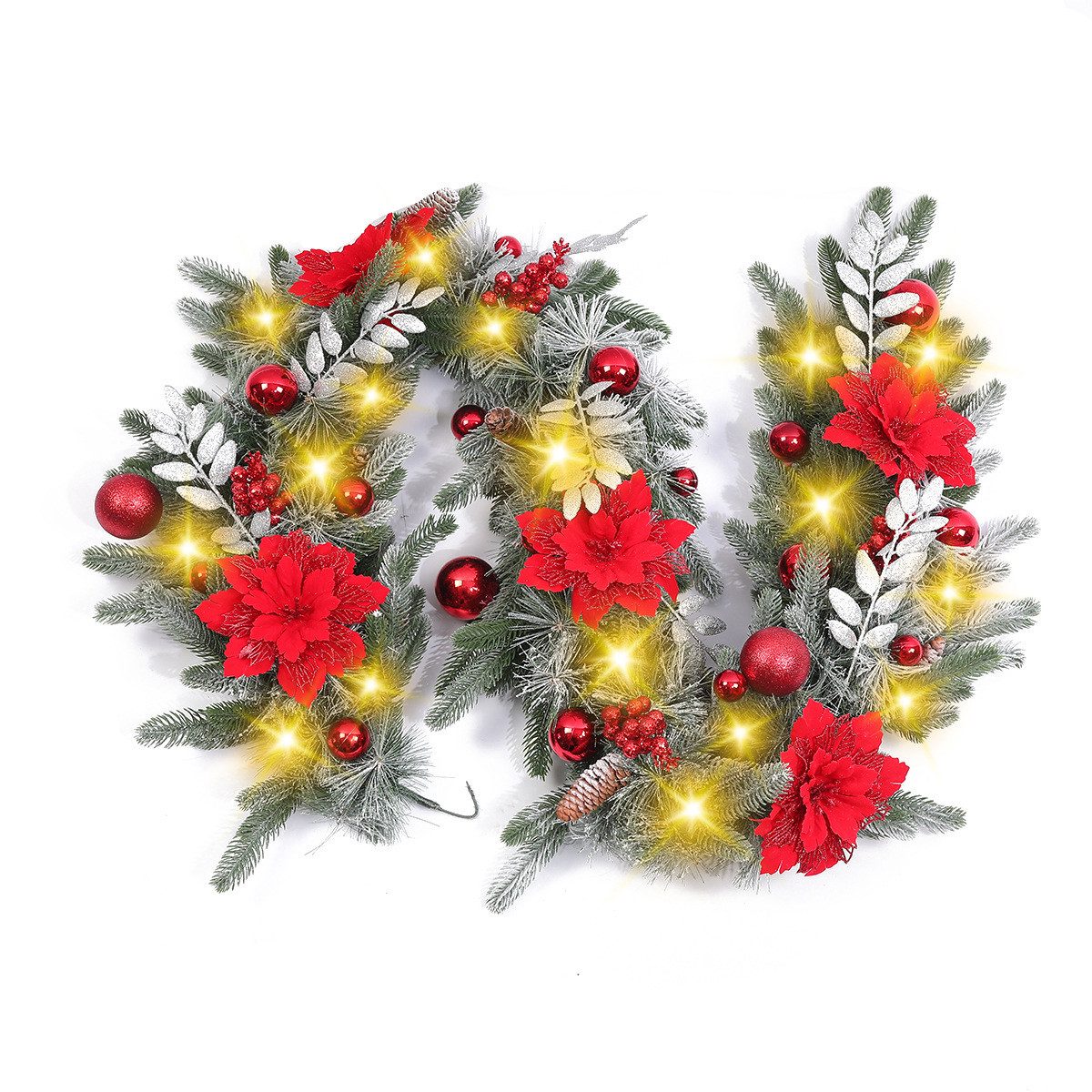 Kunstgirlande Weihnachtsgirlande mit led Beleuchtung Weihnachtsdeko Girland günstig online kaufen