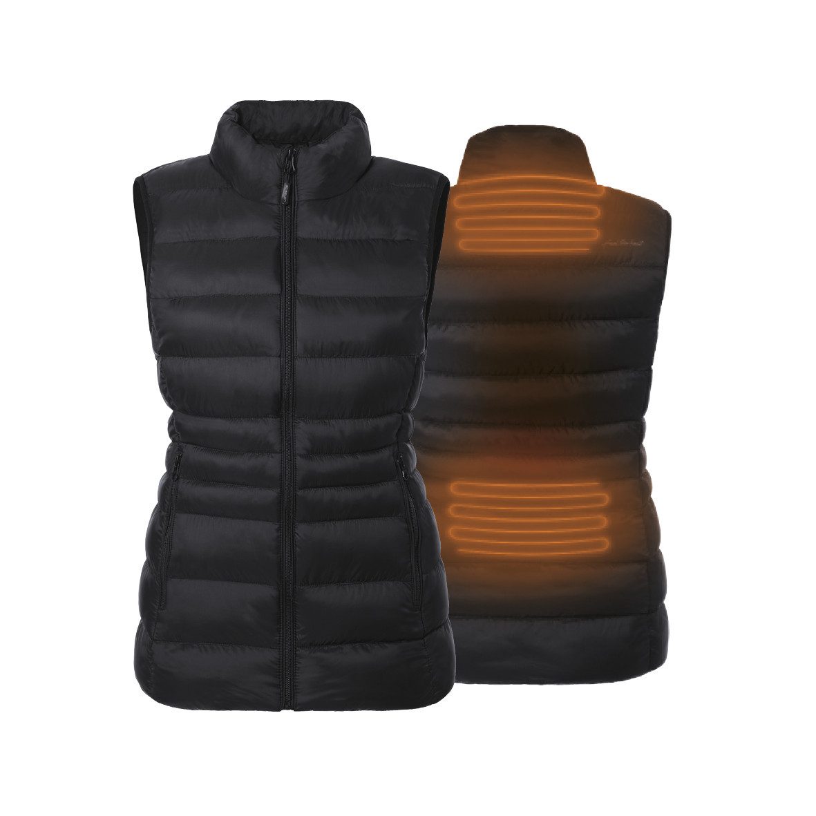 30seven Steppweste beheizte Weste Slim Fit mit gepolstertem Kragen - Schwar günstig online kaufen