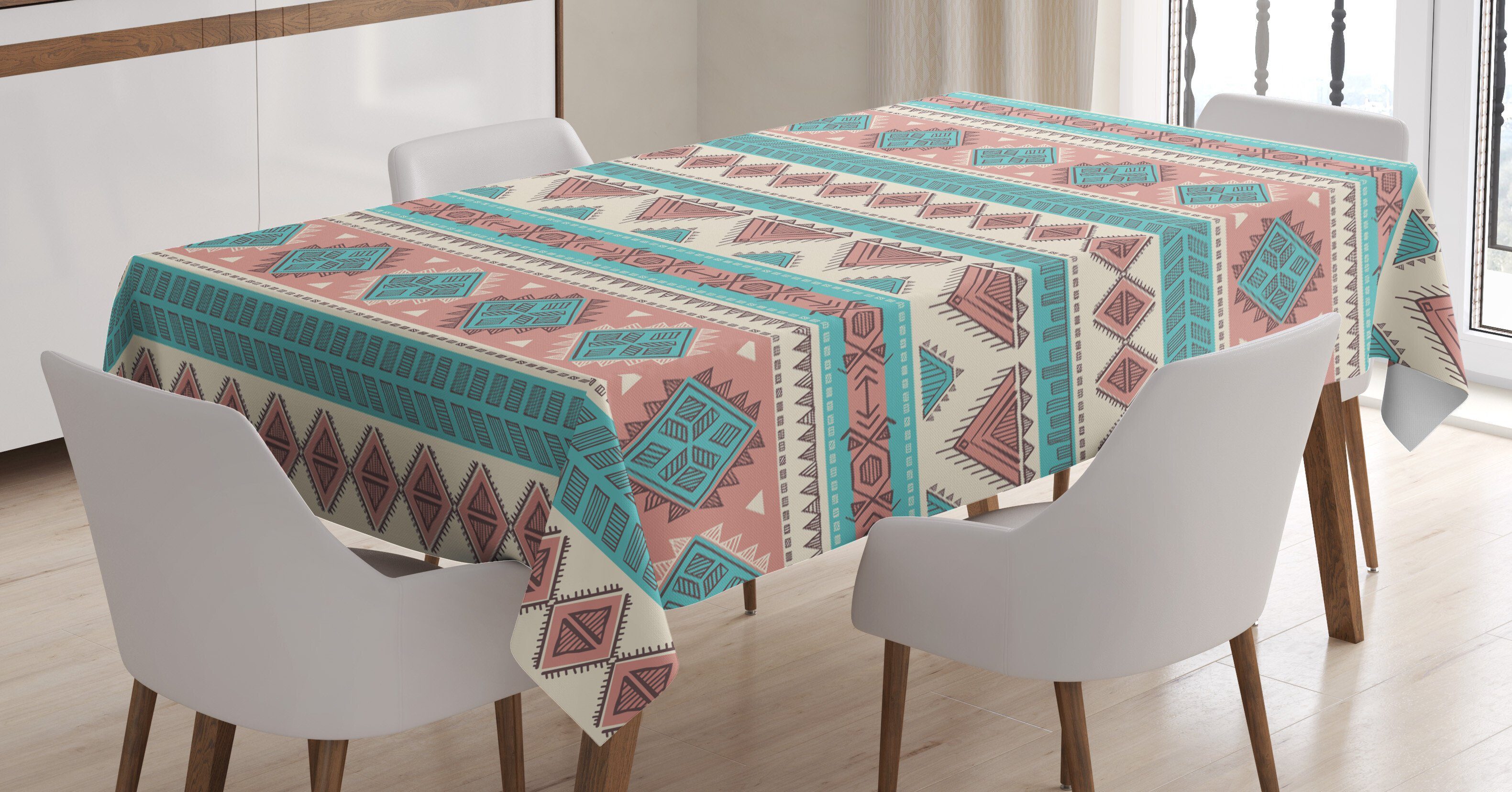 Abakuhaus Tischdecke Für Bereich den Klare Art Farben, Style geeignet Waschbar Außen Farbfest Aztec Stammes