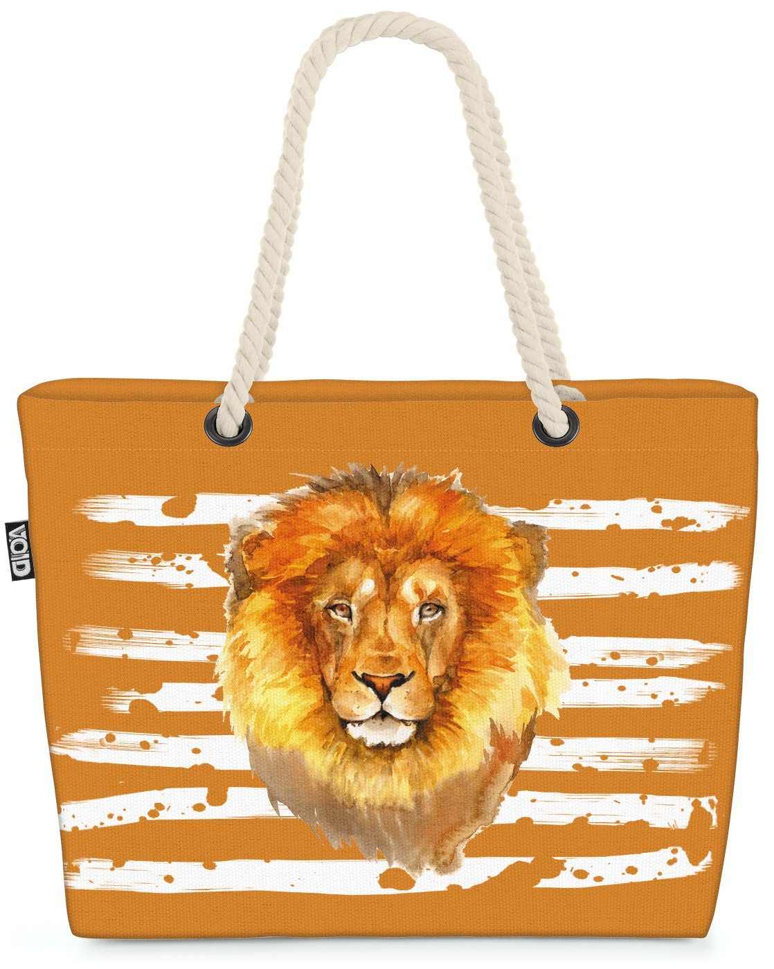 VOID Strandtasche (1-tlg), Löwe Safari Wildkatze Lion Wild Tier orange