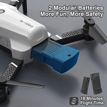 le-idea Mini Drohne für Anfänger, RC Quadrocopter mit Mehr Kamera FPV Drohne (720p, Mit 3D Flip Höhenlage Halten, Faltbare Drone Geschenk für Jungen)