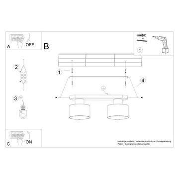 etc-shop Deckenstrahler, Deckenleuchte Deckenlampe Wohnzimmerlampe Flurleuchte Stahl Schwarz