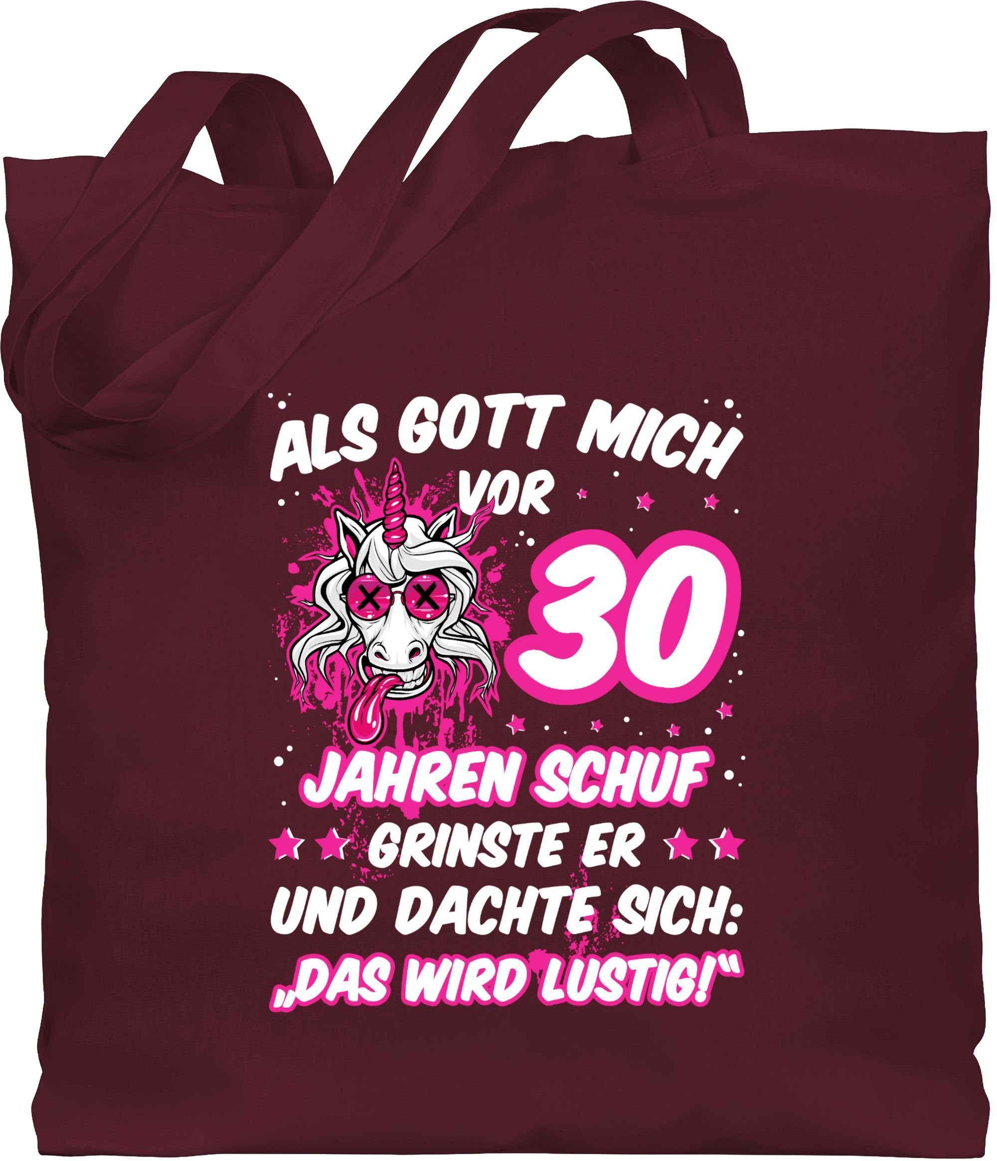 Shirtracer Umhängetasche Als Gott mich vor 30 Jahren schuf grinste er