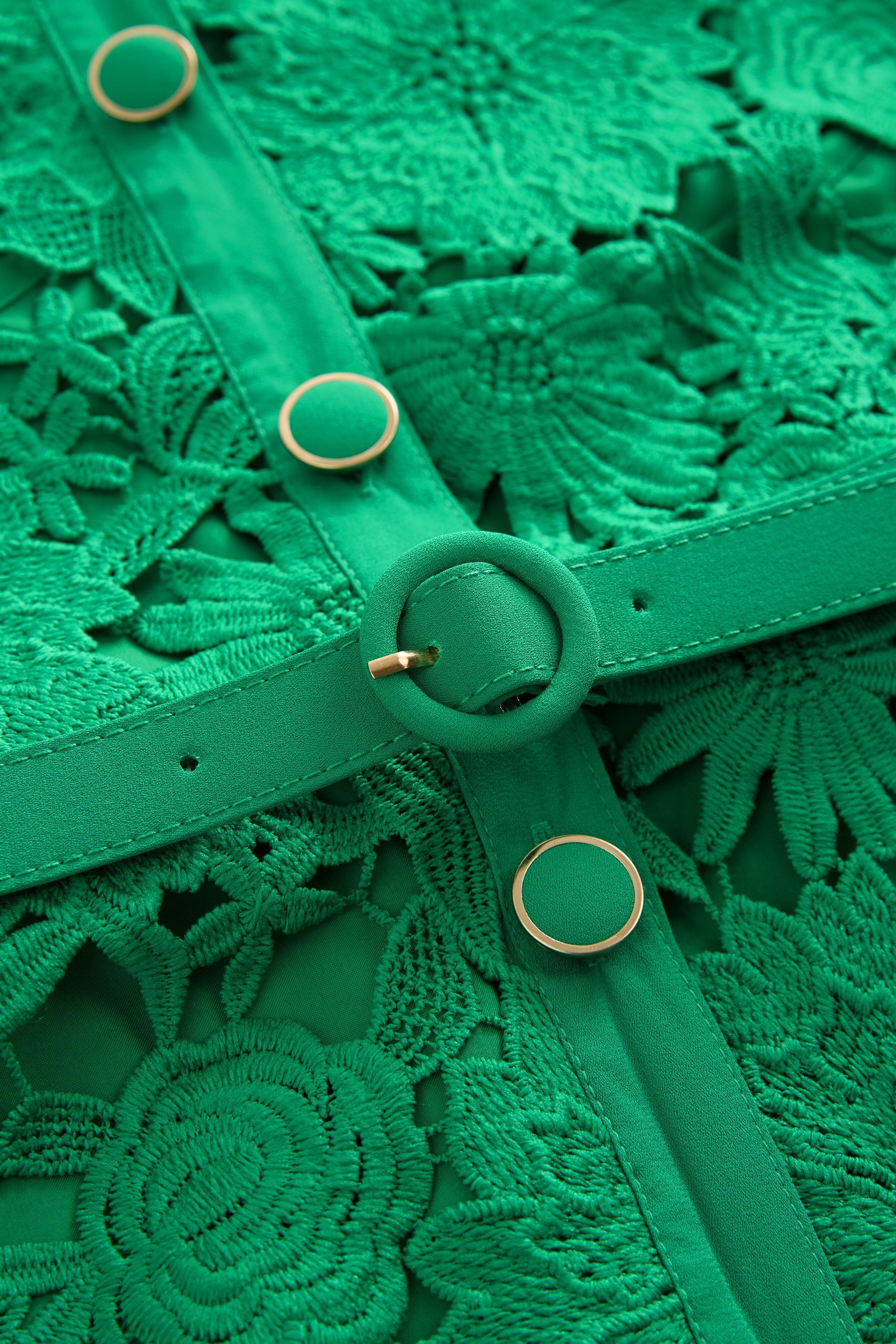 Next Midikleid Festliches Hemdblusenkleid mit Spitze in Midilänge (2-tlg)