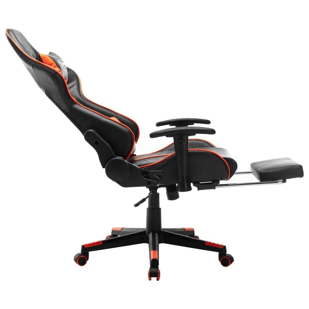 vidaXL mit Fußstütze Schwarz Orange Kunstleder Bürostuhl Gaming-Stuhl und