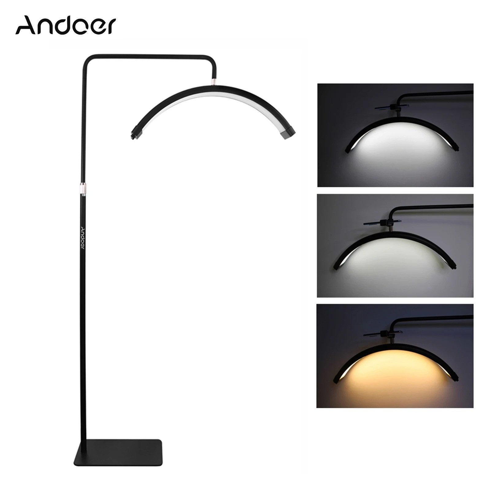 Andoer LED Stehlampe Andoer HD M6X 36W Boden-LED-Videoleuchte 3200K-5600K Dimmbar, LED fest integriert, LED fest integriert, für Schönheitssalon, Make-up, Live-Streaming
