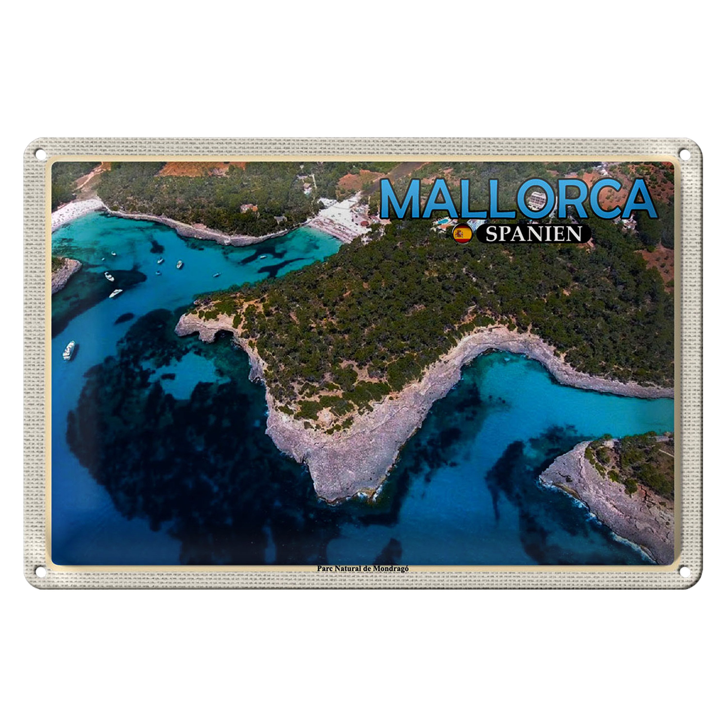 Roomando Metallschild Blechschild Reise 30x20cm Mallorca Spanien Parc Natural de Mondragó
