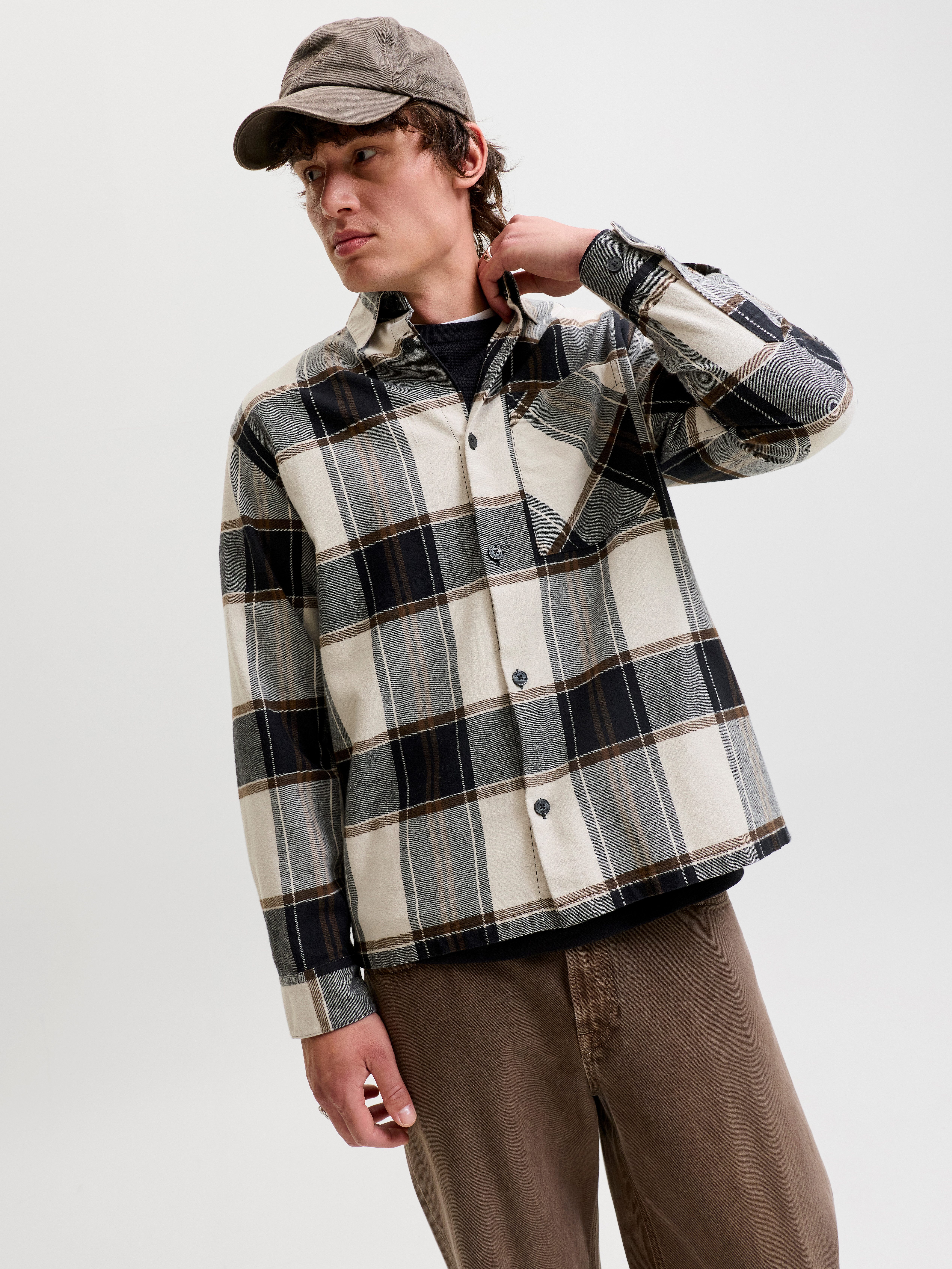 Jack & Jones Langarmhemd JJEJACKSON OVERSHIRT LS SN Baumwolle, relaxed fit