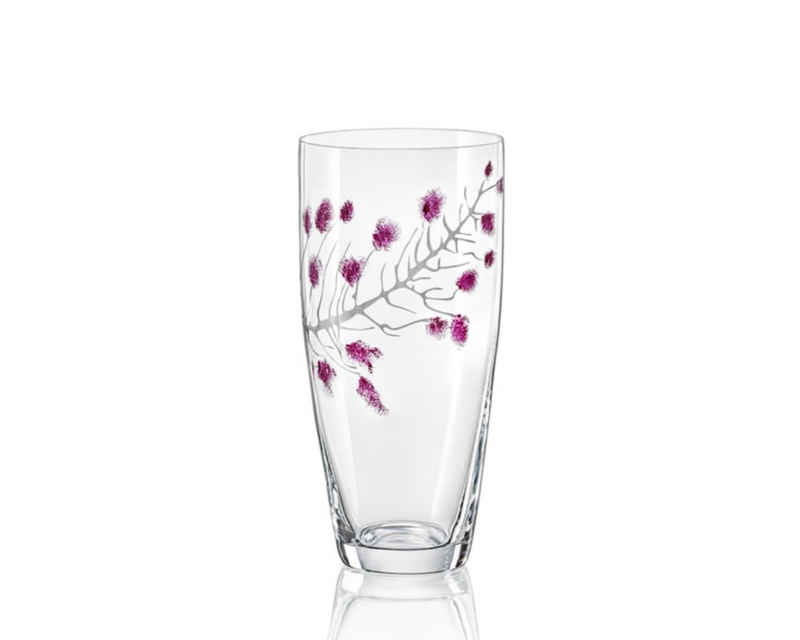 Crystalex Dekovase Vase Sakura Kristallglas Tupfer Technik 250 mm oder 300 mm (1 Stk), Bohemia, Kristallglas
