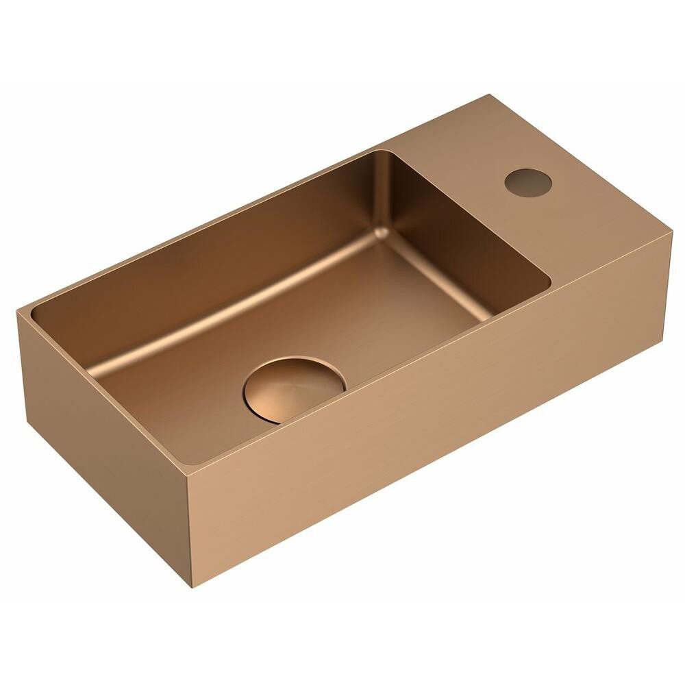 HAK Waschtisch AURUM Edelstahl-Waschtisch, 36,5x18cm, gold oder Kupfer