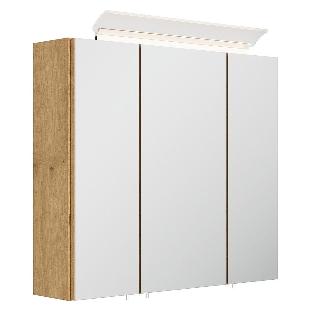 Lomadox Spiegelschrank BATLEY-02 70cm breit, Eiche, günstig online kaufen