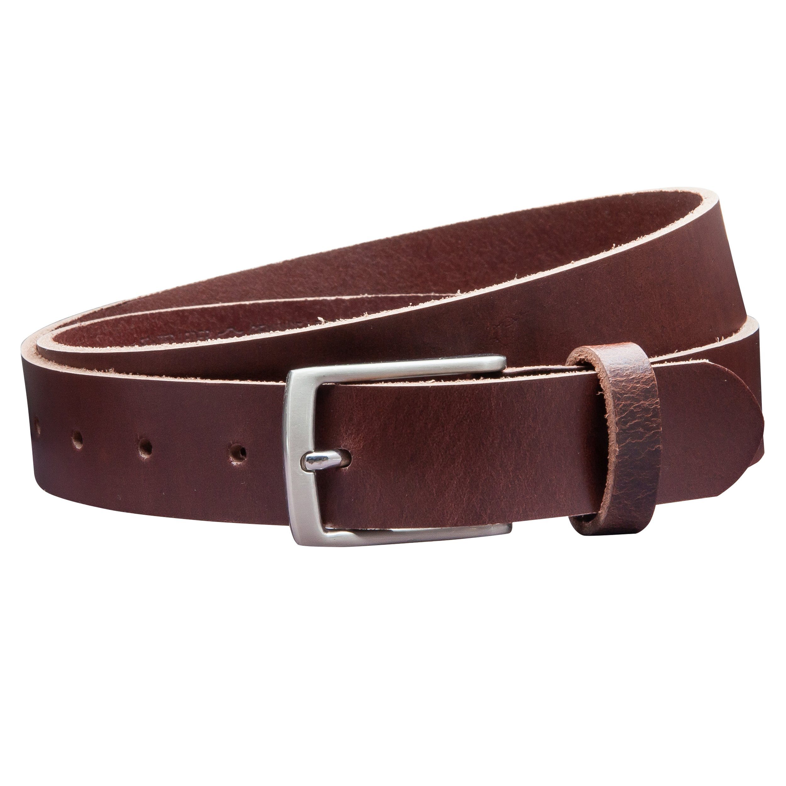 COLOGNEBELT Ledergürtel OM311-VL-Dunkelbraun MADE IN GERMANY, Dunkelbraun Kürzbar, 100 % Echtleder, Aus einem Stück, Unisex