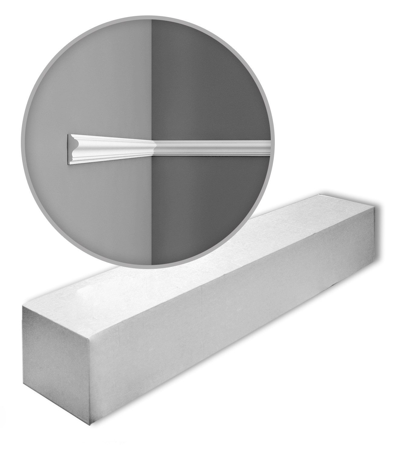 Orac Decor Zierleiste P8030 LUXXUS Zierleisten 1 Karton SET 8 Wandleisten 16 m, kleben, Purotouch®, 40-St., 1 x Karton SET, 1 Karton SET mit 40 Leisten Wandleisten Stuckleisten 80 m