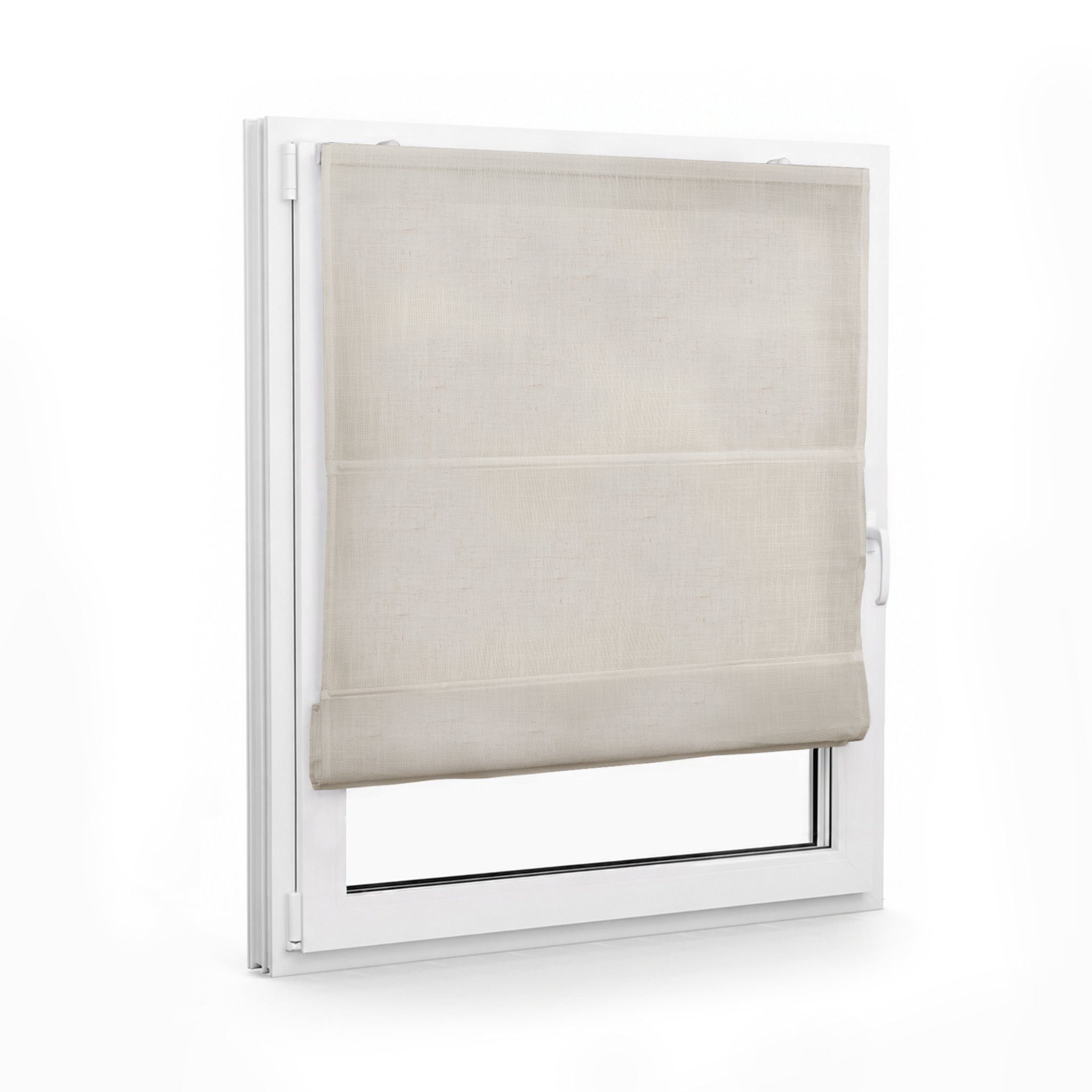 Victoria M. Raffrollo Ivora Premium Raffrollo 40x130cm Elfenbein-Meliert mit Bohren, mit Faltenband, mit Bohren, freihängend, Abnehmbarer Stoff mit OEKO-TEX® Ze – Bild 2 von 5