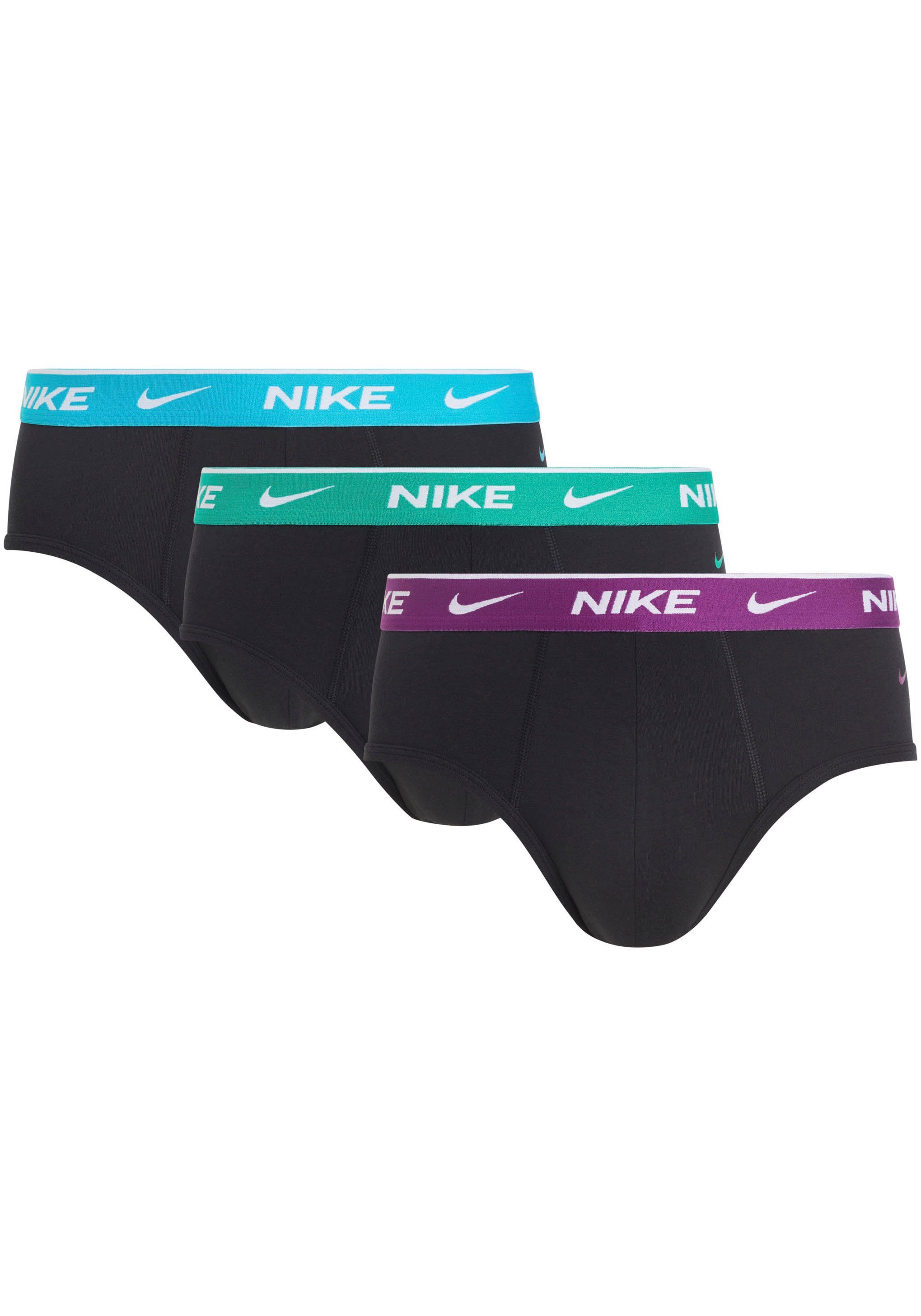 NIKE Underwear Slip BRIEF 3PK (Packung, 3-St., 3er-Pack) mit Logo-Elastikbund