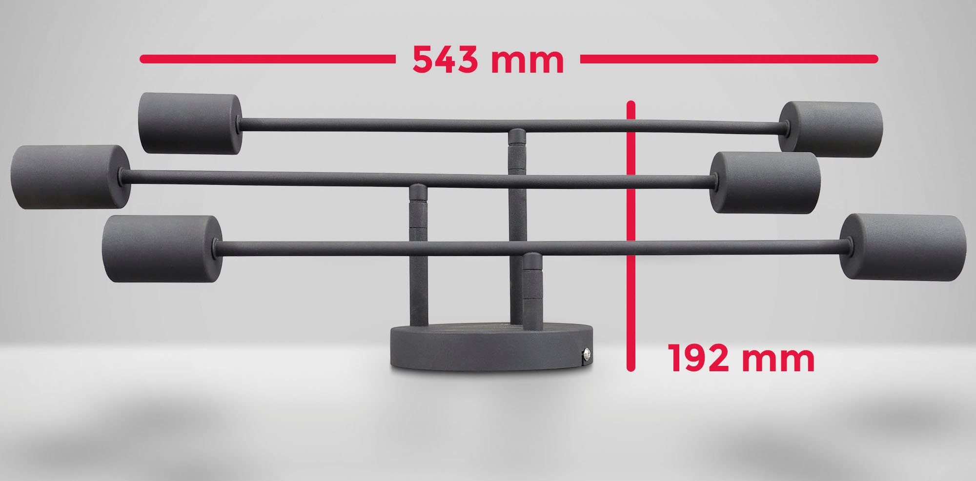 (max. Leuchtmittel Deckenleuchte 6-flammig, B.K.Licht BK_DL1229 Industrial, Retro, Metall, 40W), Leuchtmittel, Deckenlampe, Ø54,3cm Schwarz, ohne E27-Fassungen, ohne Vintage