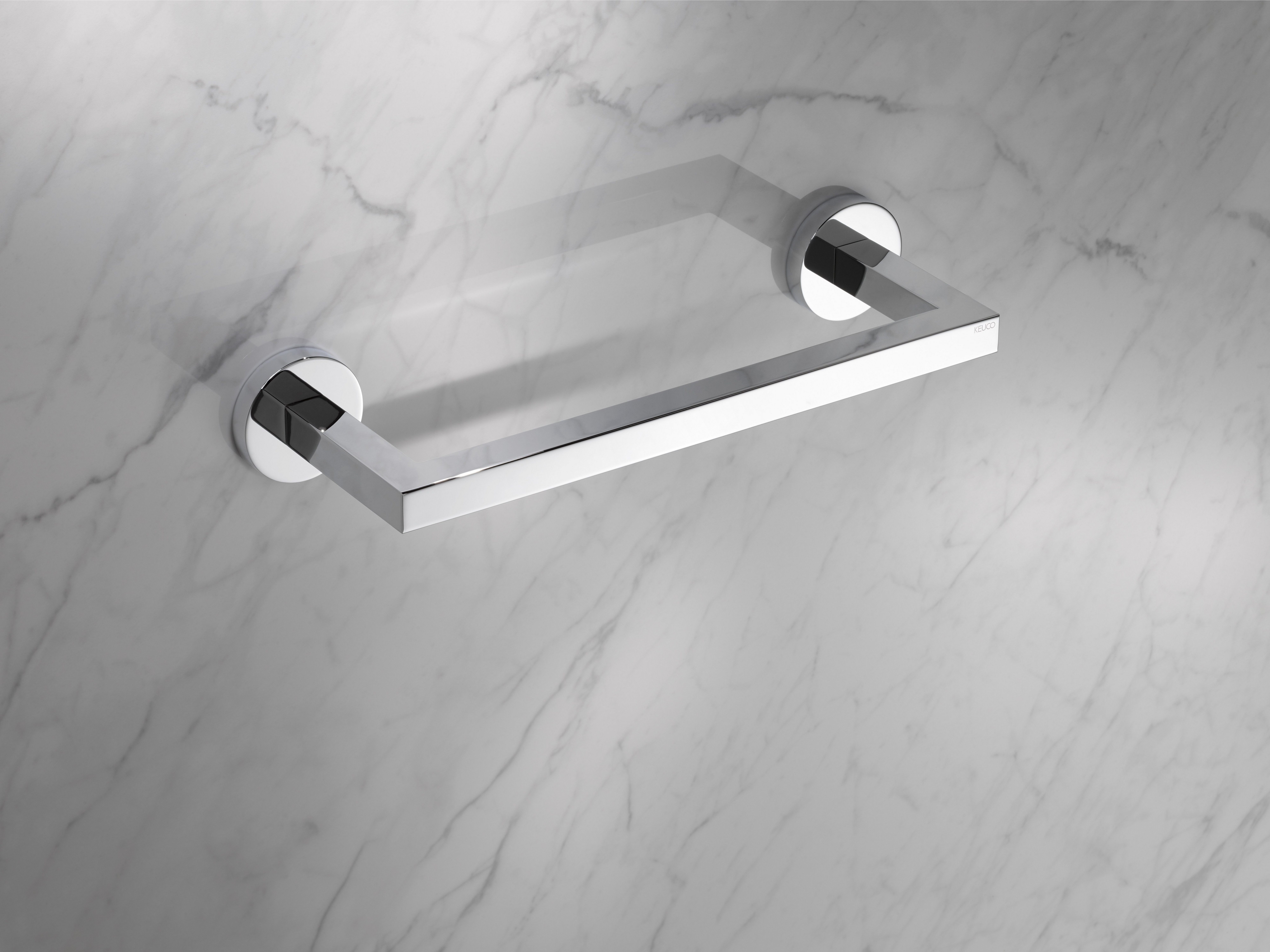 Keuco Handtuchring Edition 90, aus Metall, hochglanz-verchromt, 36cm breit, eckig, Wandmontage