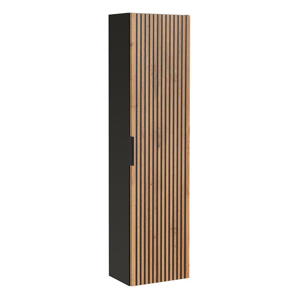 Lomadox Hochschrank XANTEN-56 anthrazit, Wotan Eiche Nb., schwarze Rillen, Softclose – Bild 5 von 5