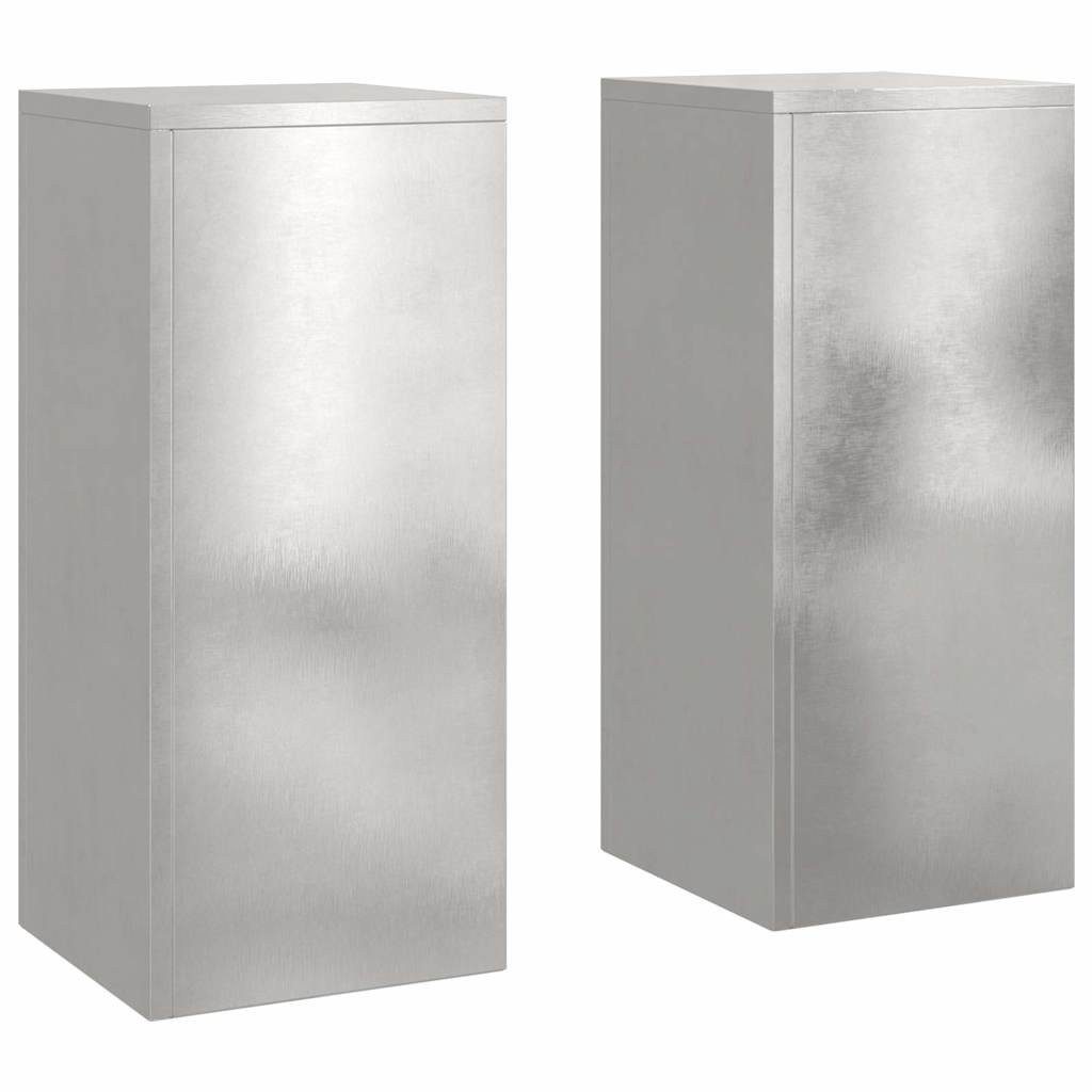 vidaXL Подставка для цветов Pflanzenständer 2 pcs Silber 24 x 24 x 55 cm Edelstahl (2 St)