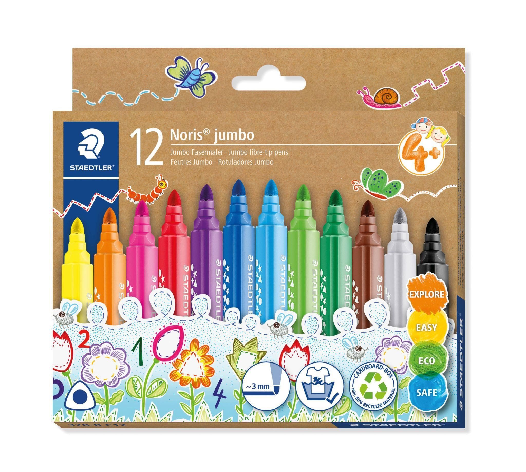 STAEDTLER Malstift Staedtler Fasermaler Noris jumbo 12ST Etui