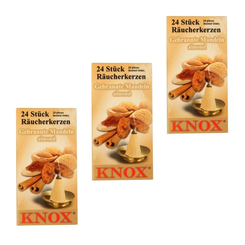 KNOX Räuchermännchen 3 Päckchen Räucherkerzen- Gebrannte Mandeln - 24er Packung